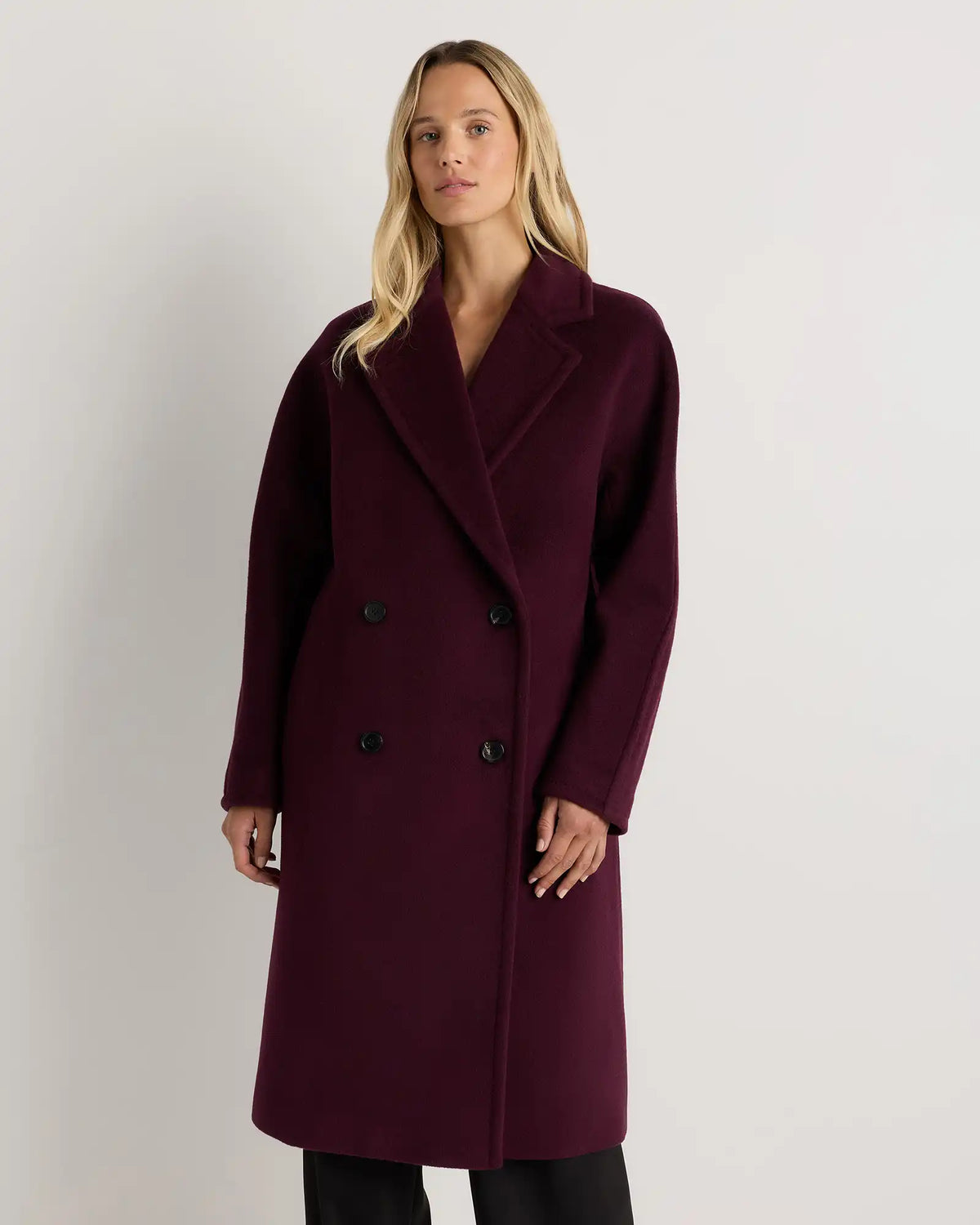 Wool Cashmere Double-Breasted Slouch Coat