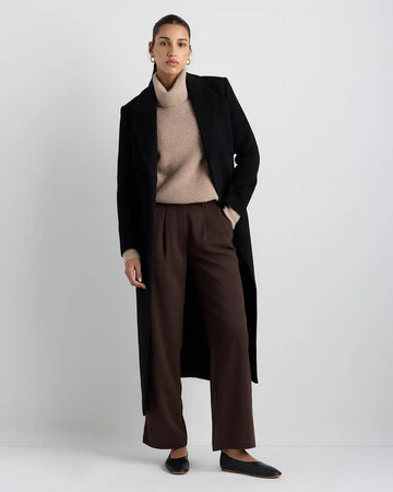 Wool Cashmere Tailored Long Coat
