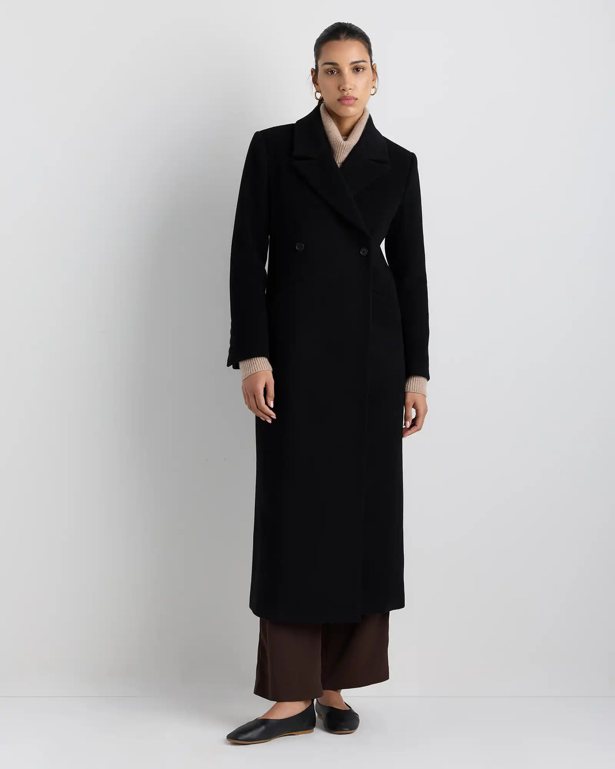 Wool Cashmere Tailored Long Coat