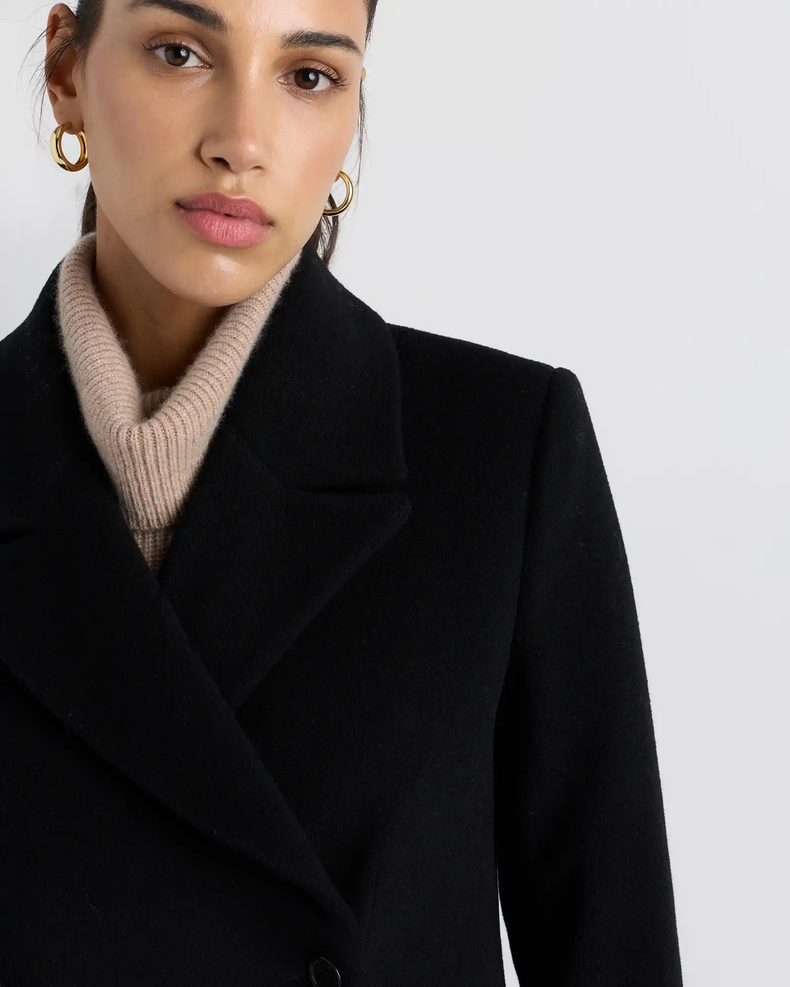 Wool Cashmere Tailored Long Coat