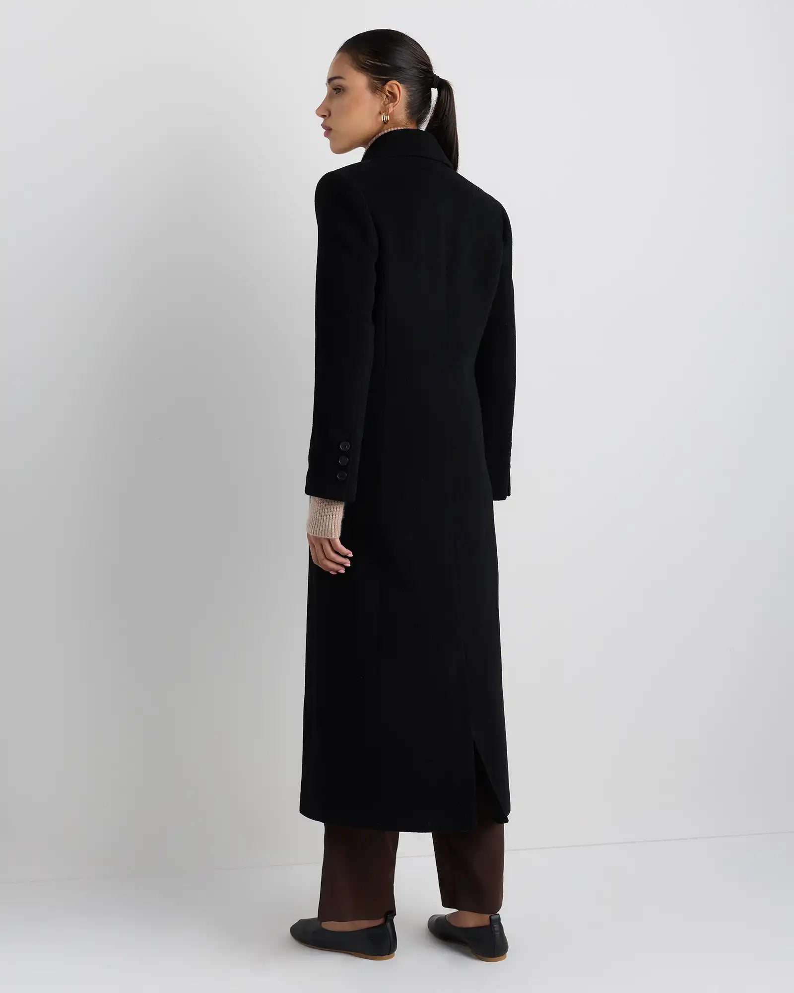 Wool Cashmere Tailored Long Coat