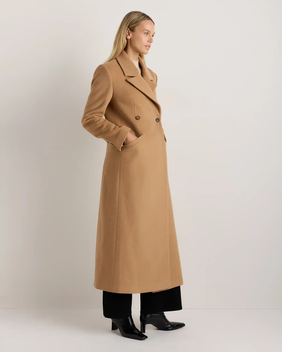Wool Cashmere Tailored Long Coat