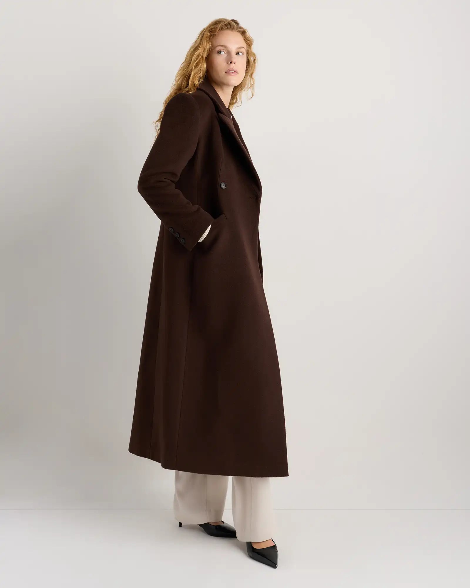 Wool Cashmere Tailored Long Coat