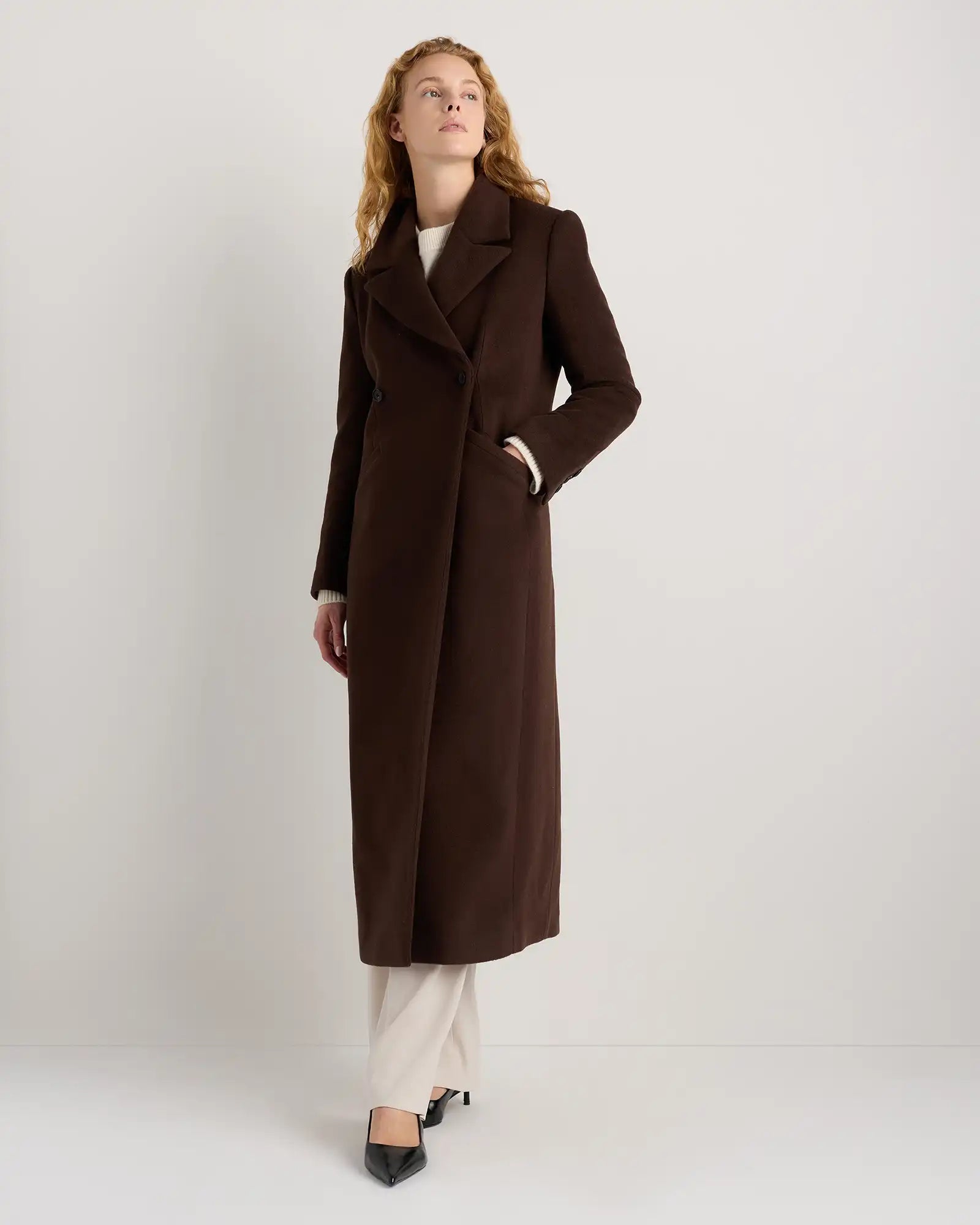 Wool Cashmere Tailored Long Coat
