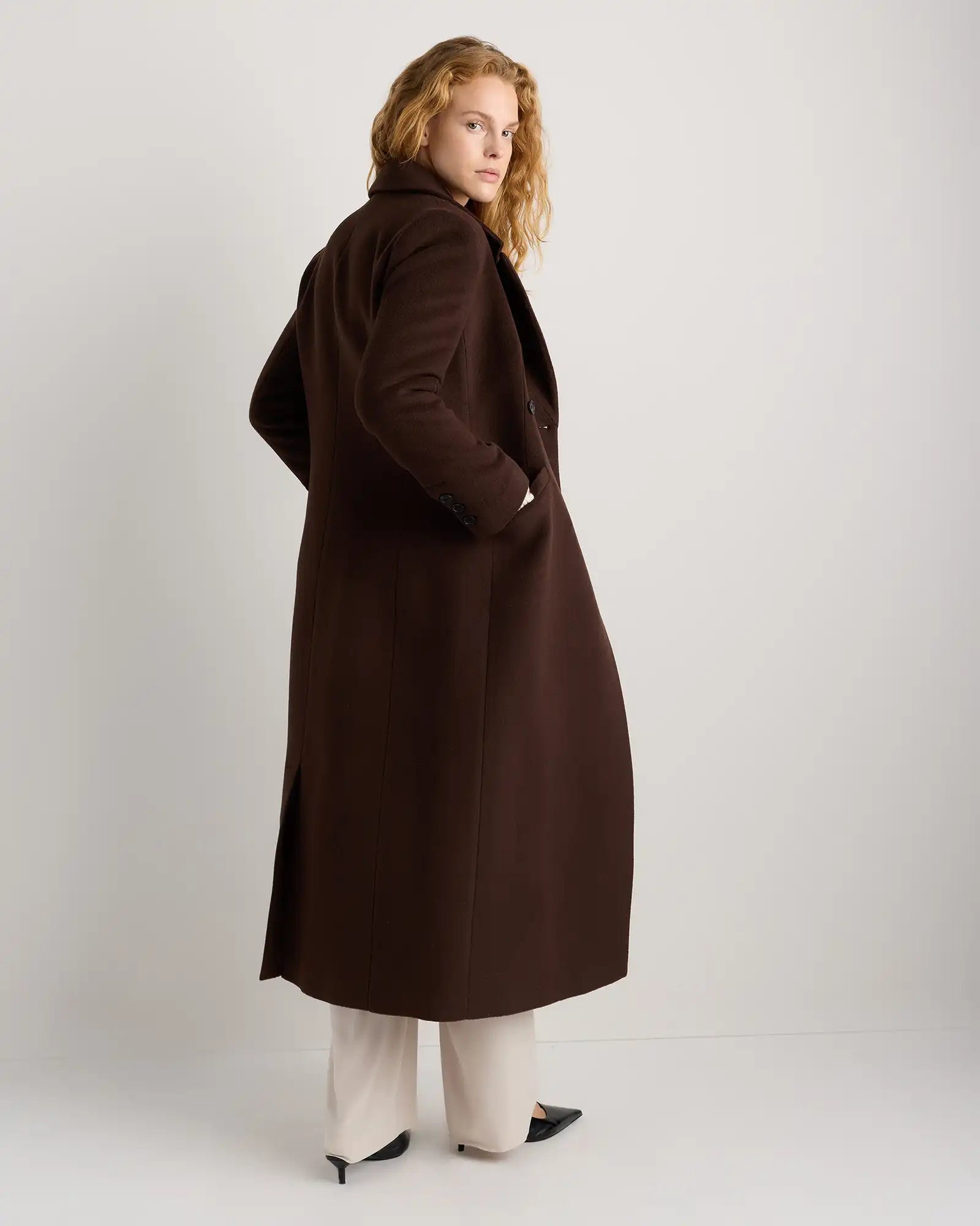 Wool Cashmere Tailored Long Coat