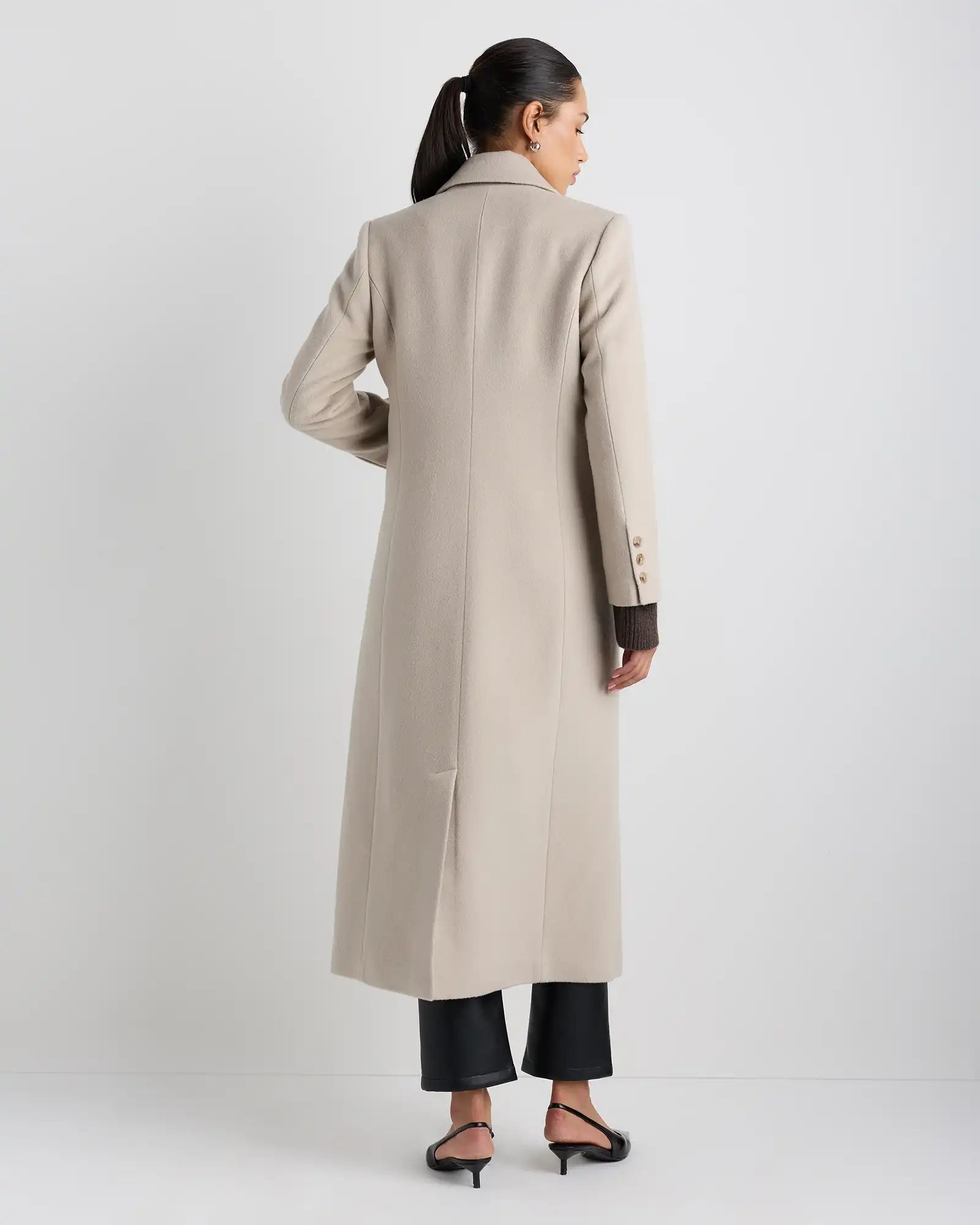 Wool Cashmere Tailored Long Coat
