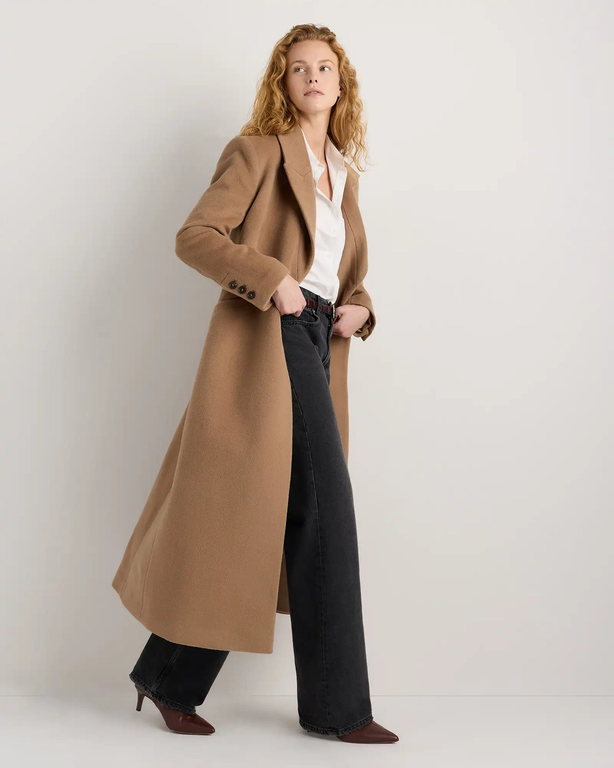 Wool Cashmere Tailored Long Coat