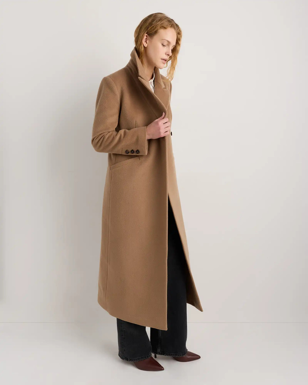 Wool Cashmere Tailored Long Coat