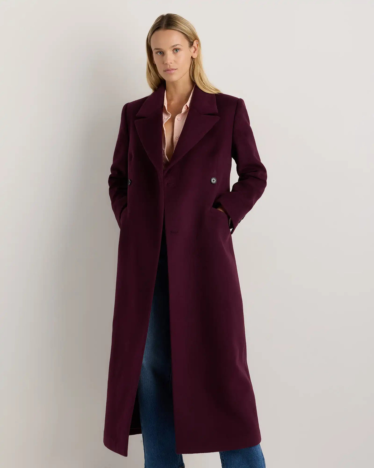 Wool Cashmere Tailored Long Coat