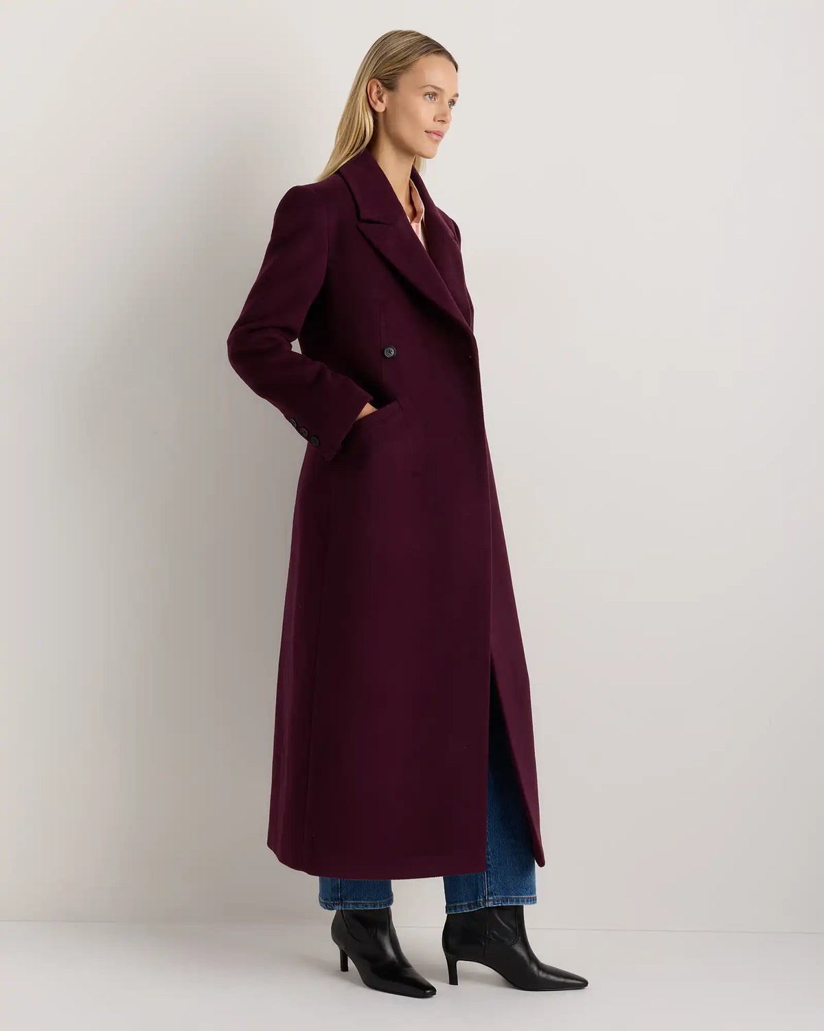 Wool Cashmere Tailored Long Coat