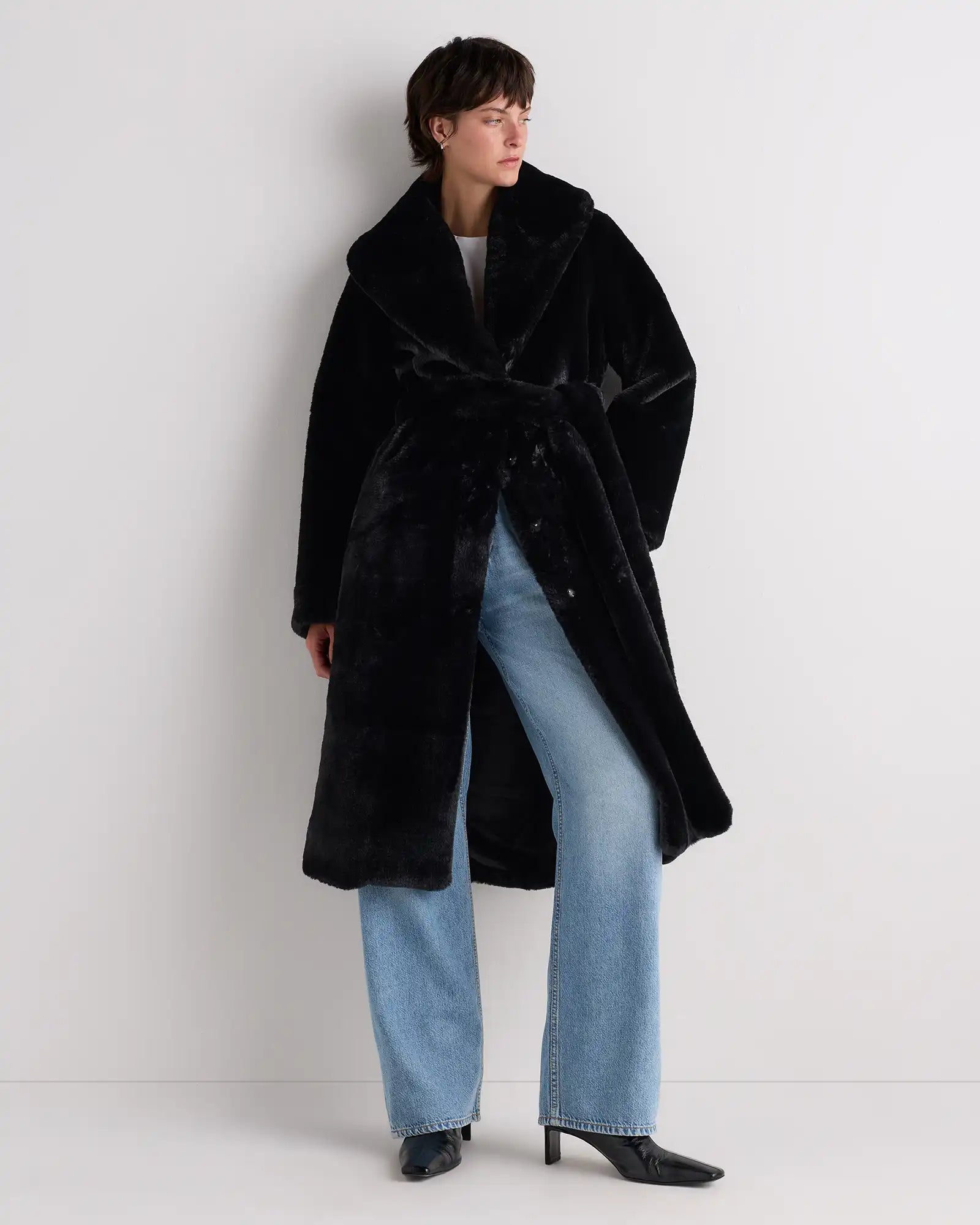 Faux Fur Maxi Wrap Coat