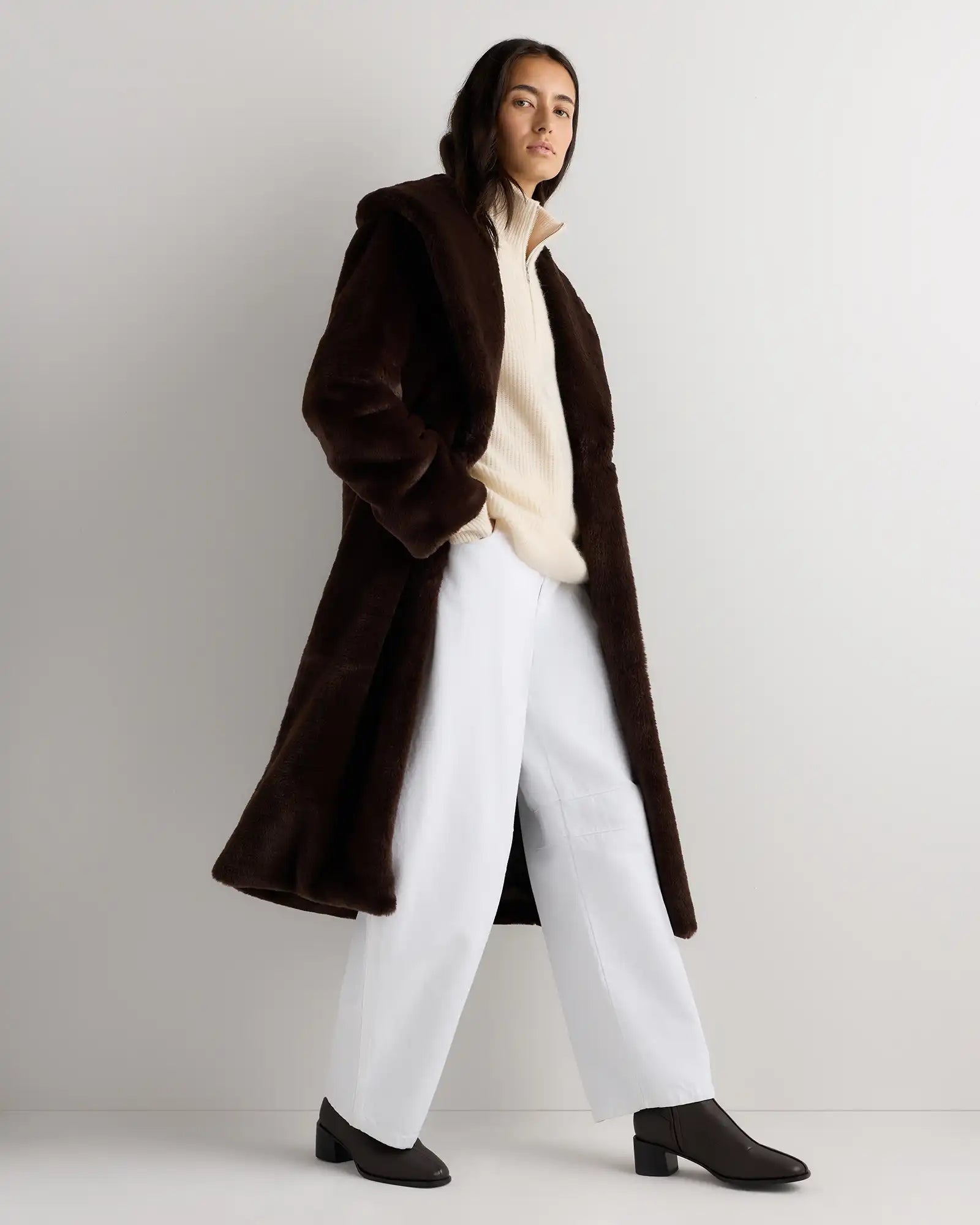 Faux Fur Maxi Wrap Coat