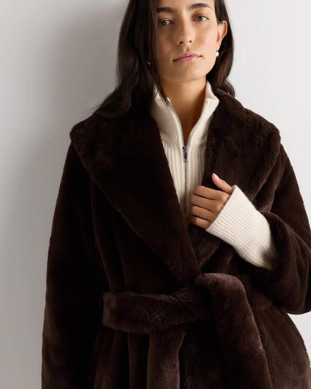 Faux Fur Maxi Wrap Coat