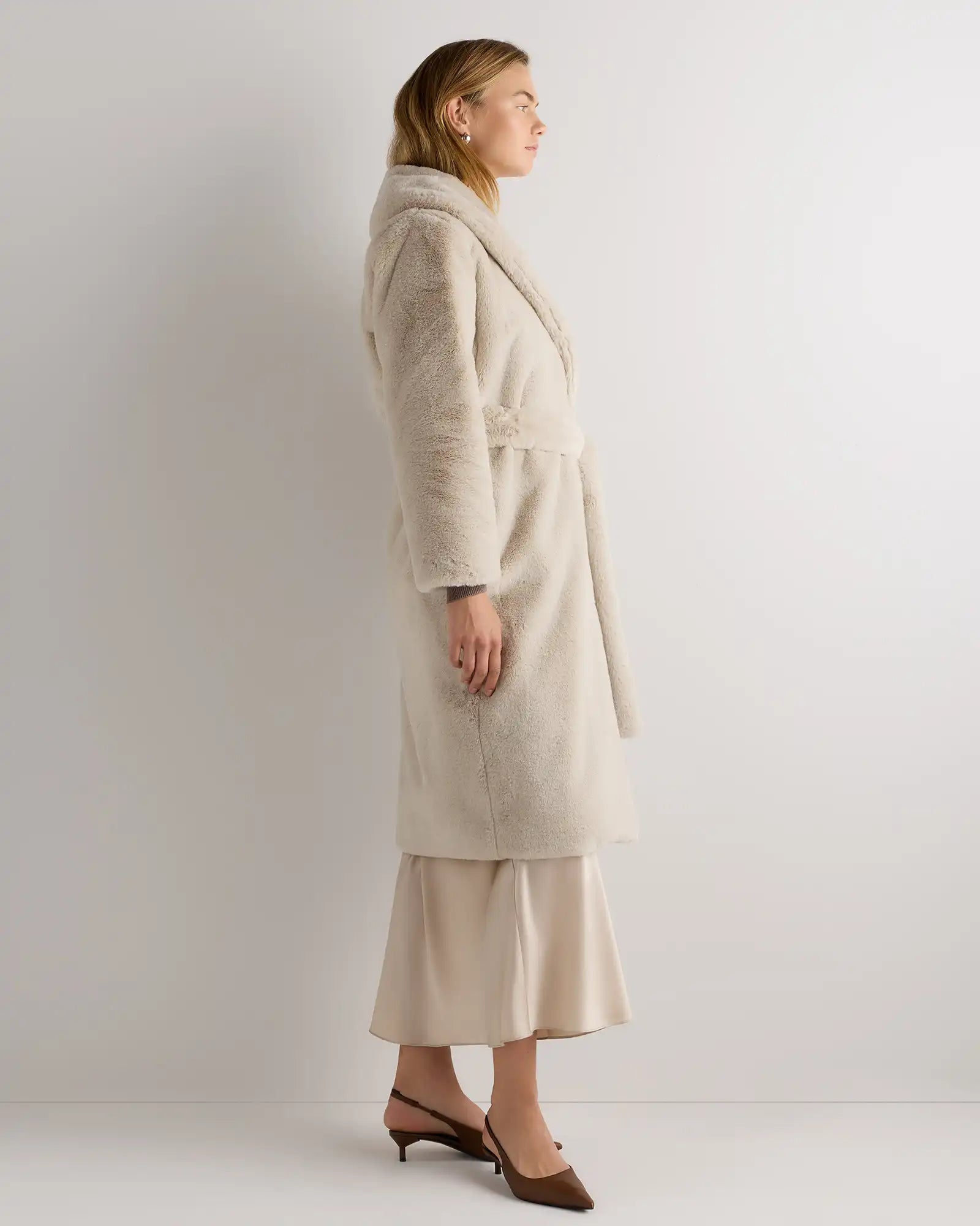 Faux Fur Maxi Wrap Coat
