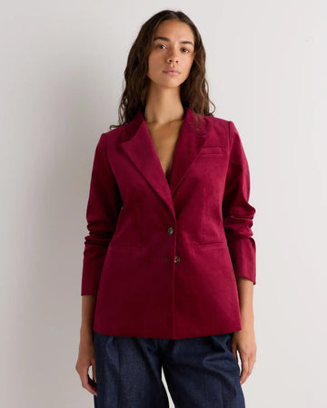 Stretch Velvet Structured Blazer