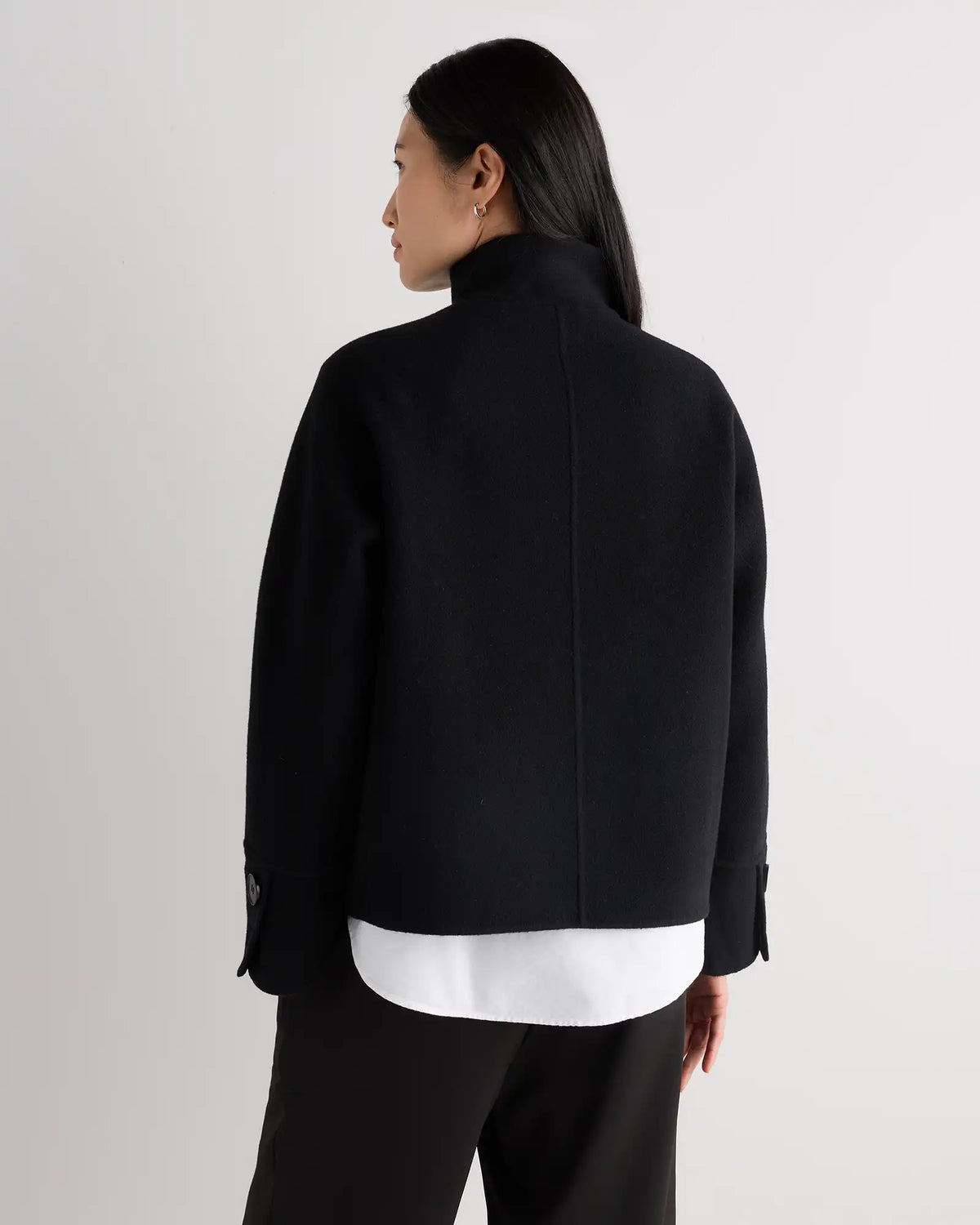 Double-Faced Merino Wool Funnel Neck Jacket