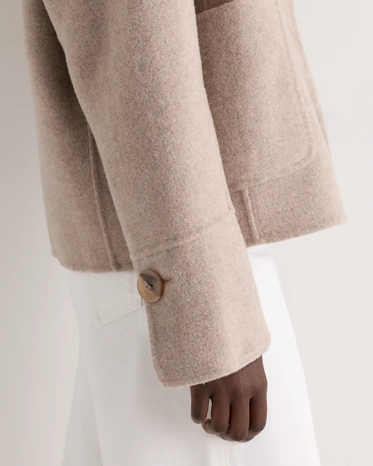 Double-Faced Merino Wool Funnel Neck Jacket