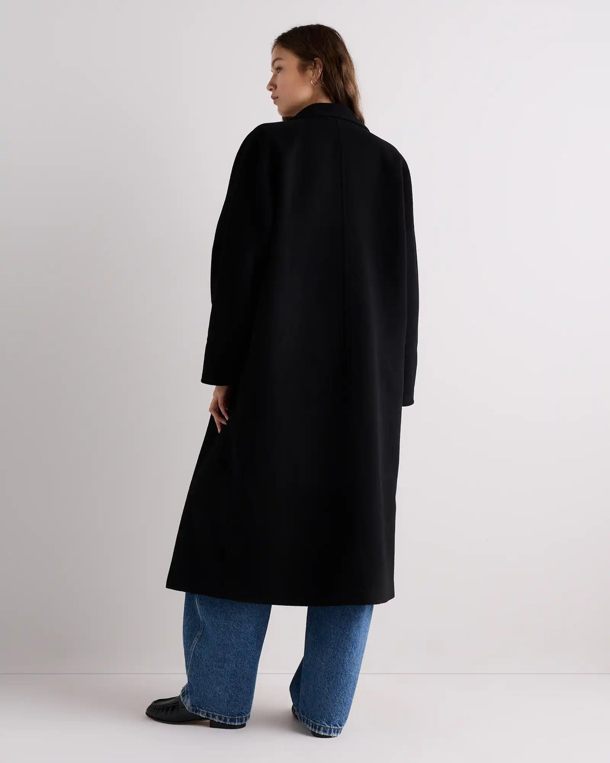 Wool Cashmere Double-Breasted Belted Long Coat