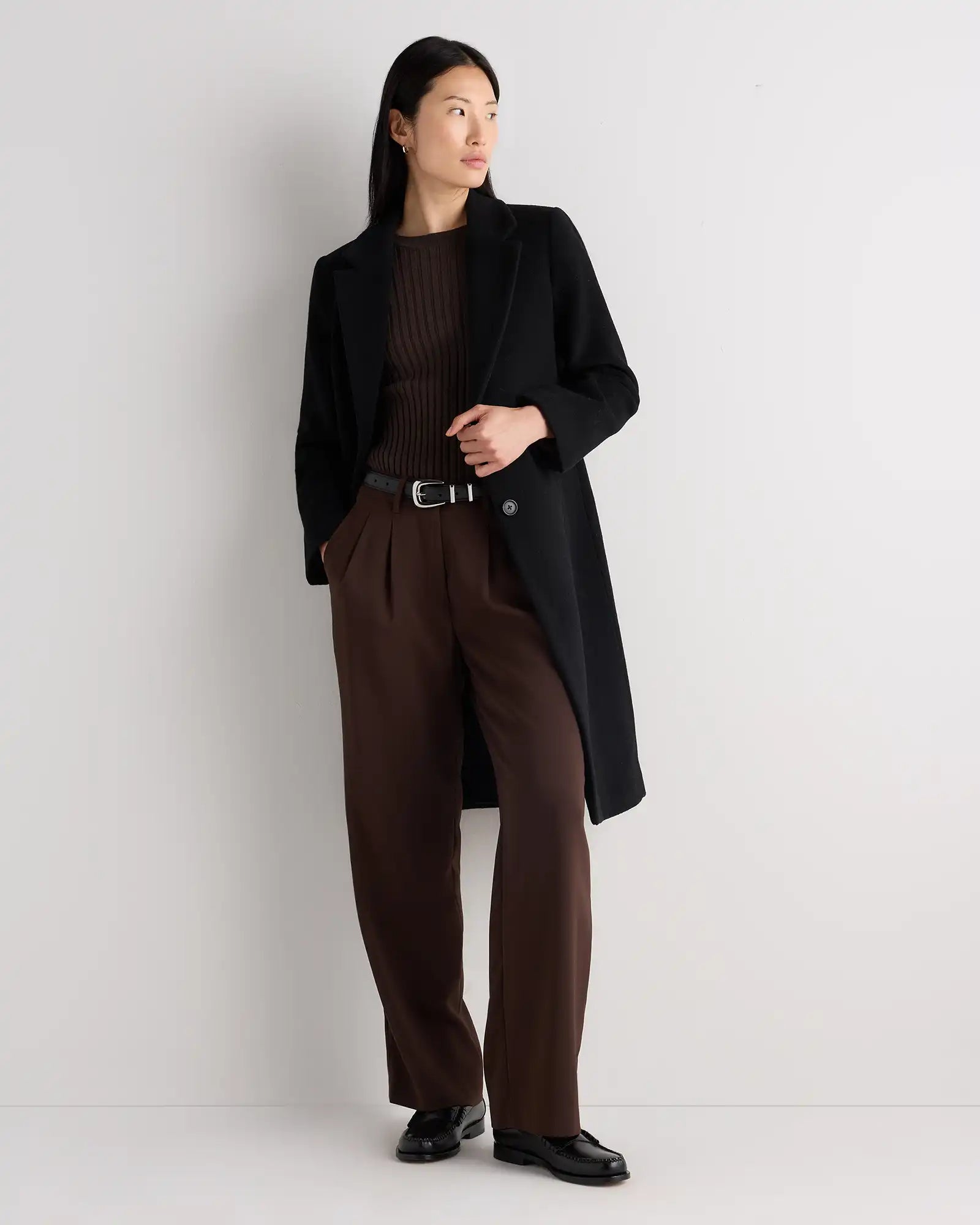 Wool Cashmere Classic Single-Breasted Coat