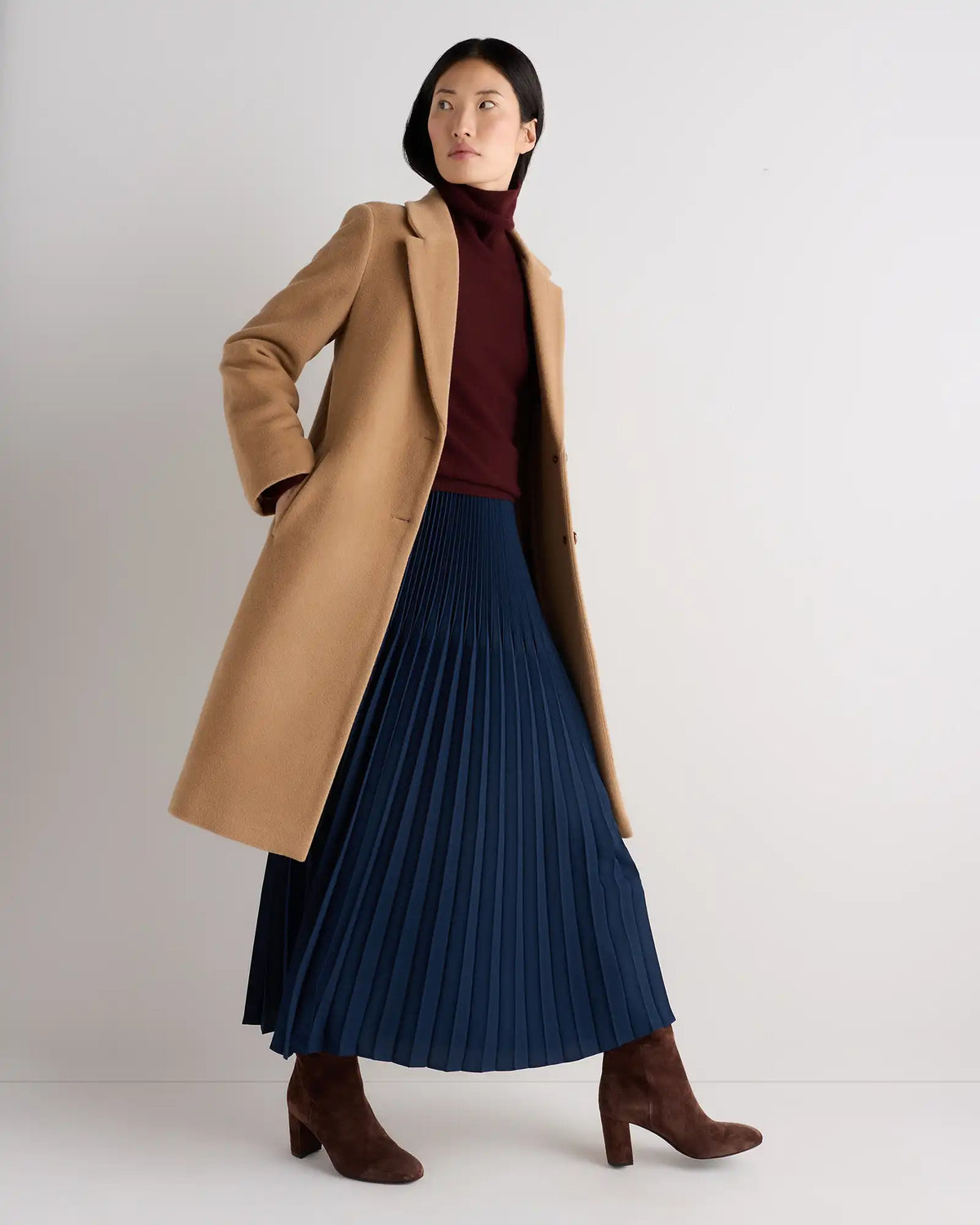 Wool Cashmere Classic Single-Breasted Coat