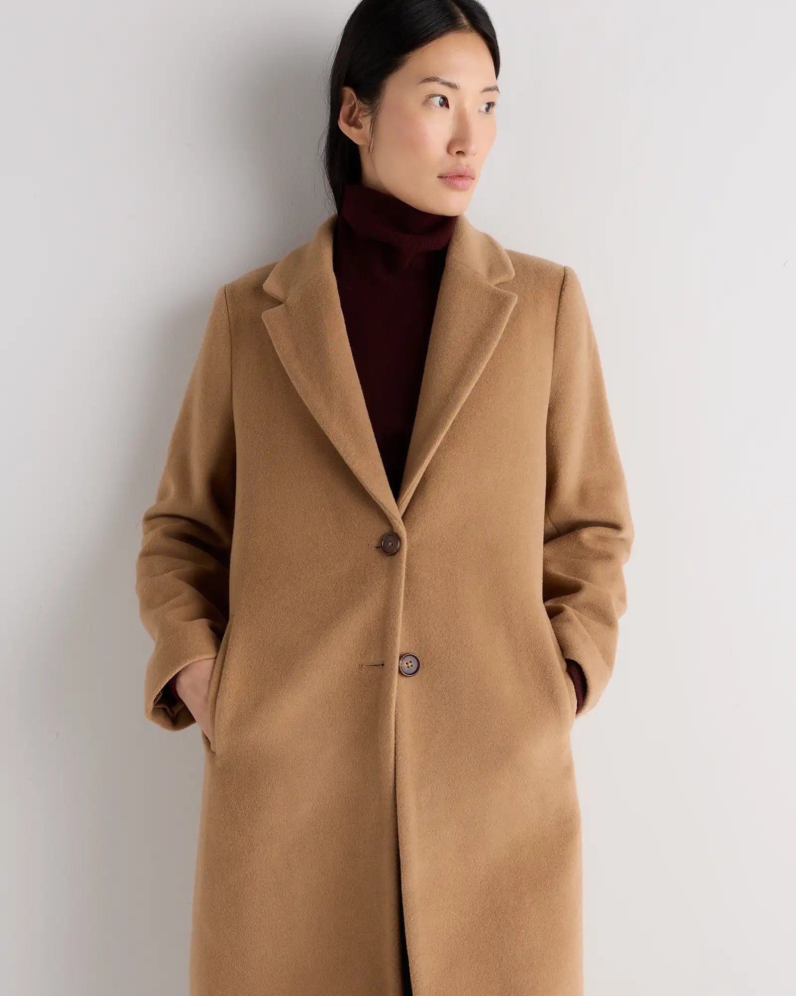 Wool Cashmere Classic Single-Breasted Coat