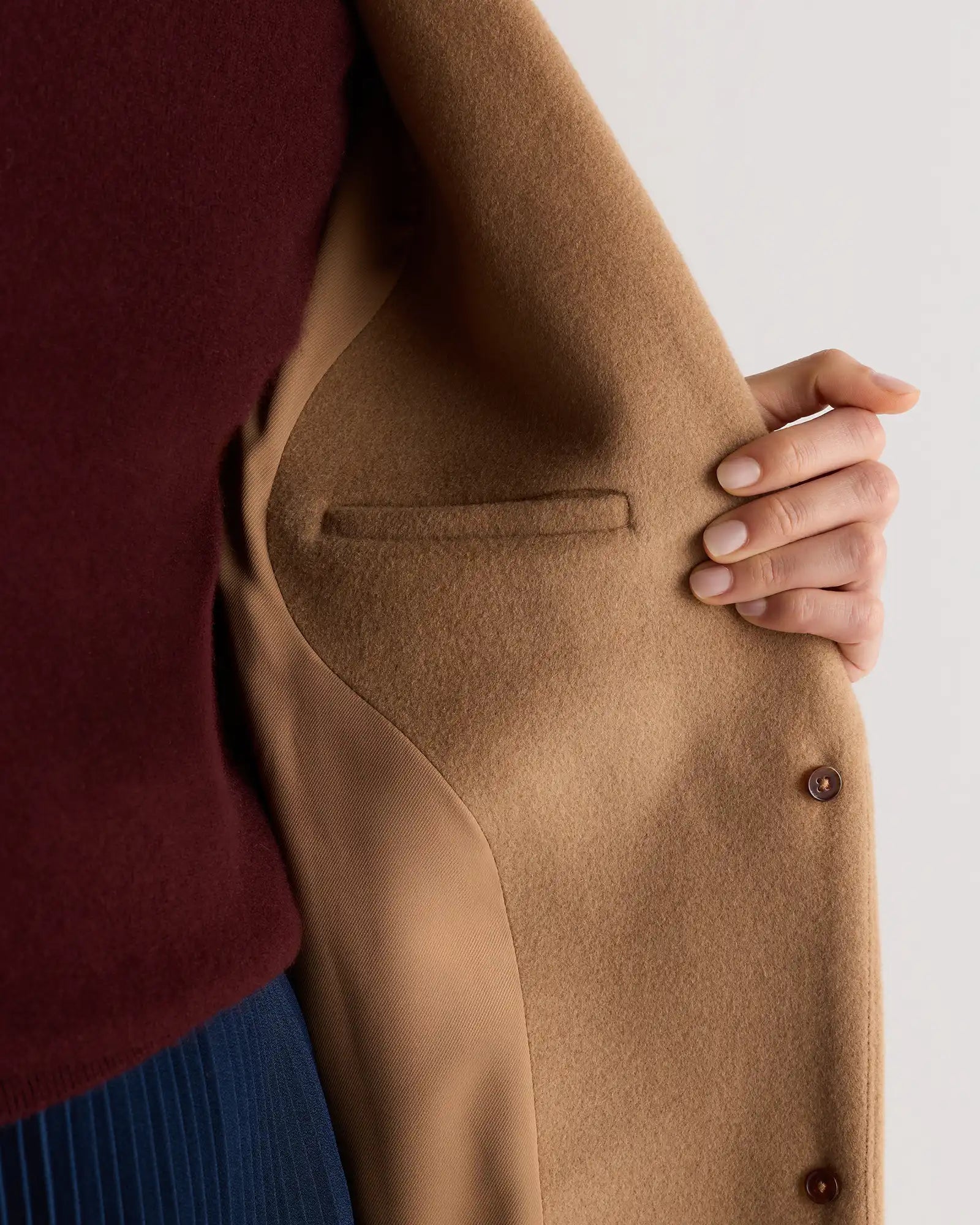 Wool Cashmere Classic Single-Breasted Coat