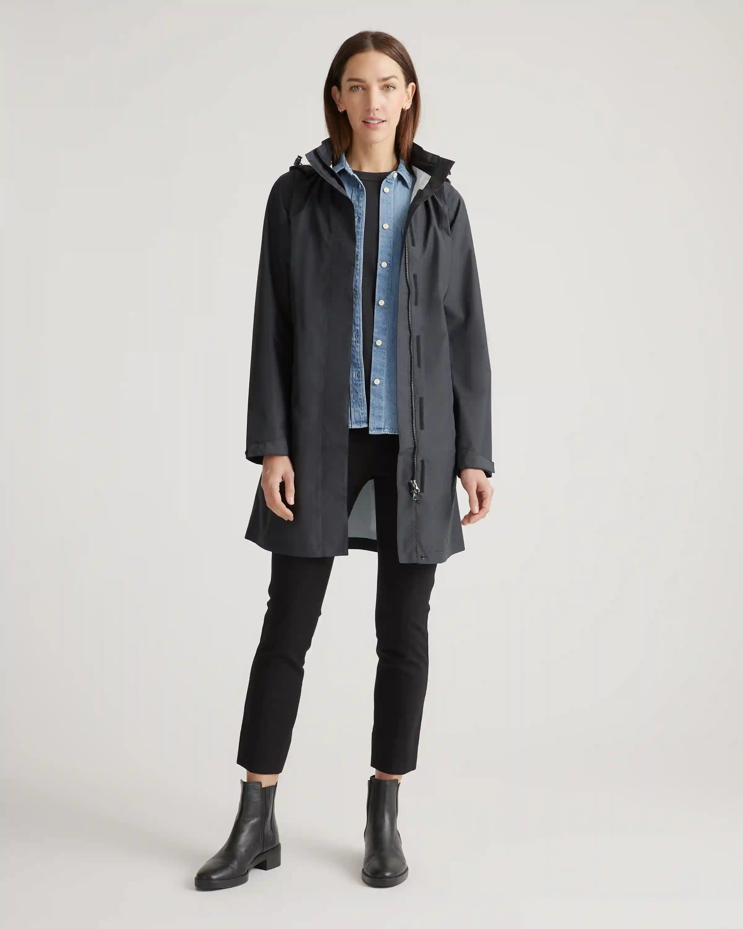 Weather Proof Long Rain Shell Jacket