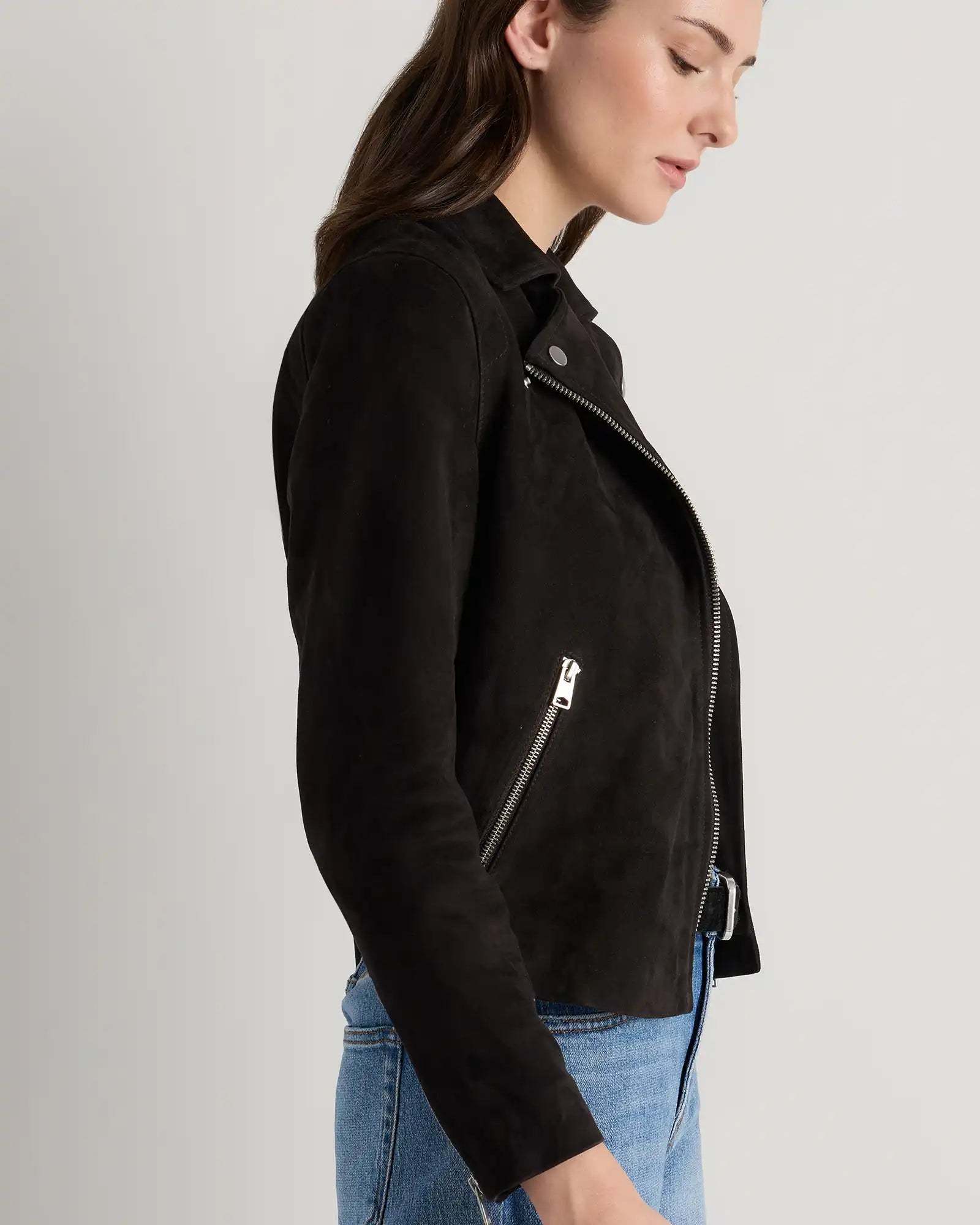 100% Suede Biker Jacket