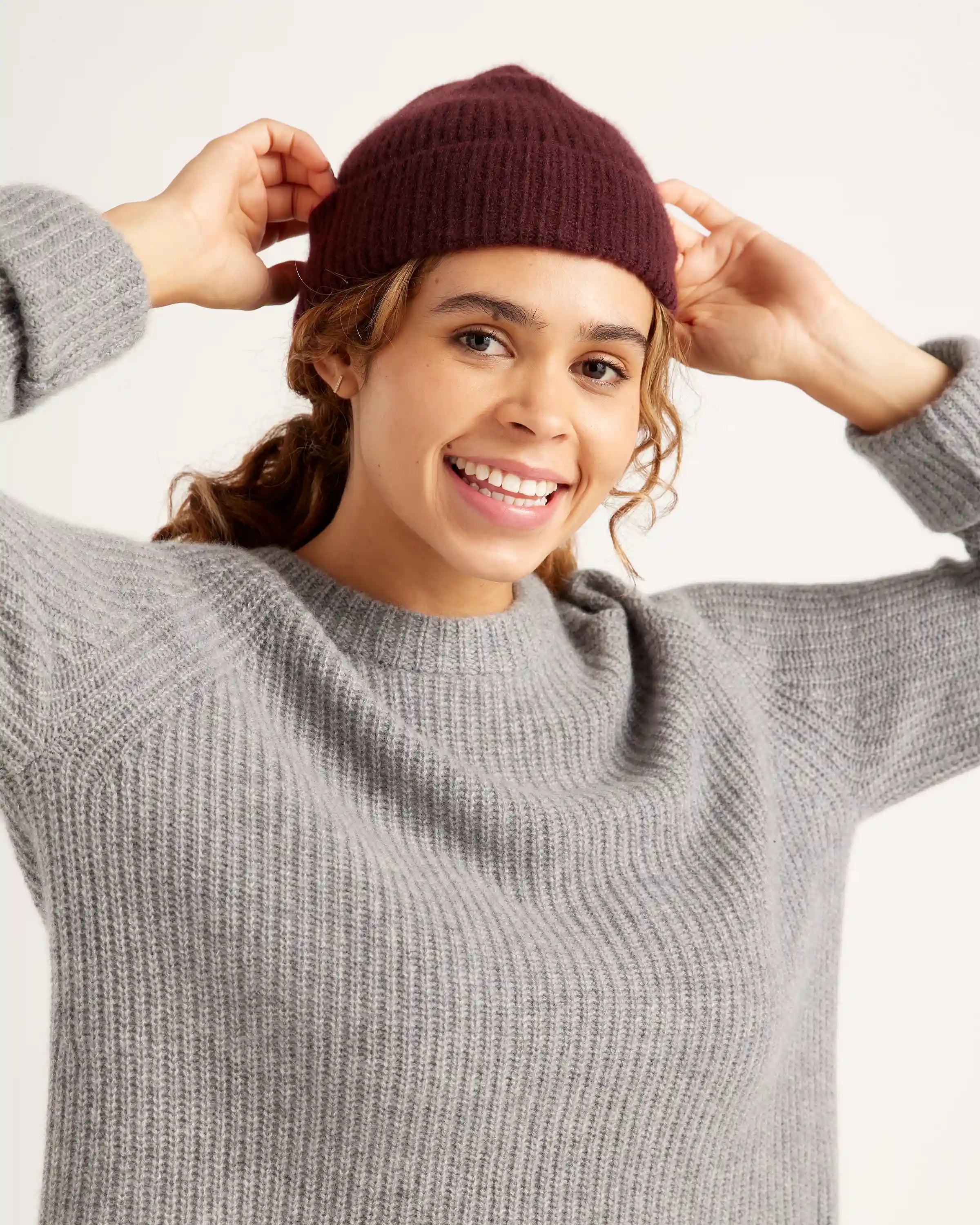 Mongolian Cashmere Ribbed Beanie