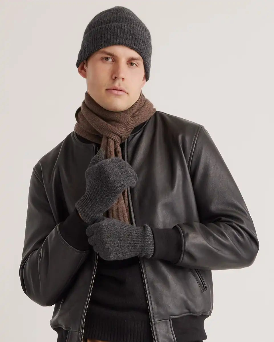 Mongolian Cashmere Ribbed Beanie