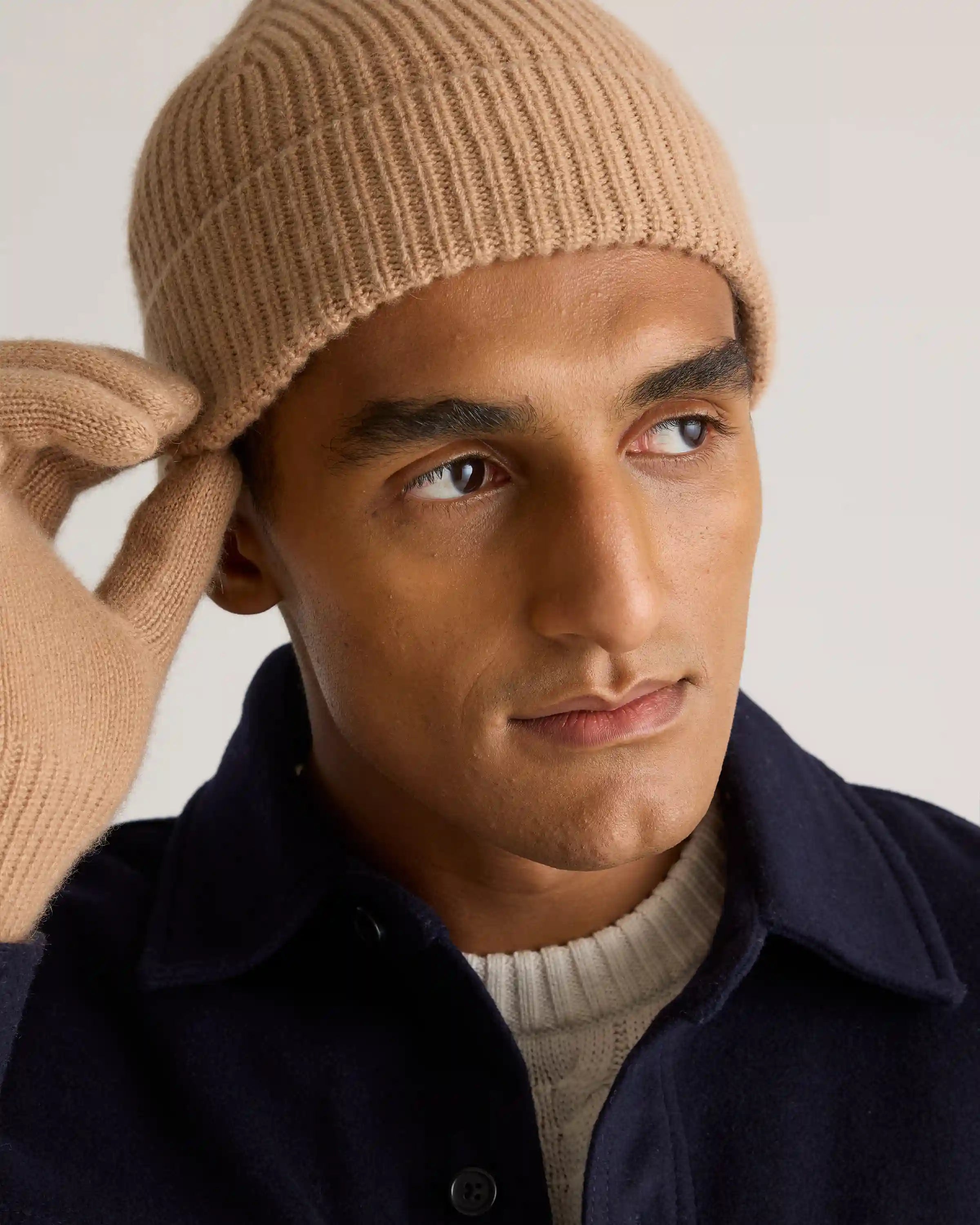 Mongolian Cashmere Ribbed Beanie