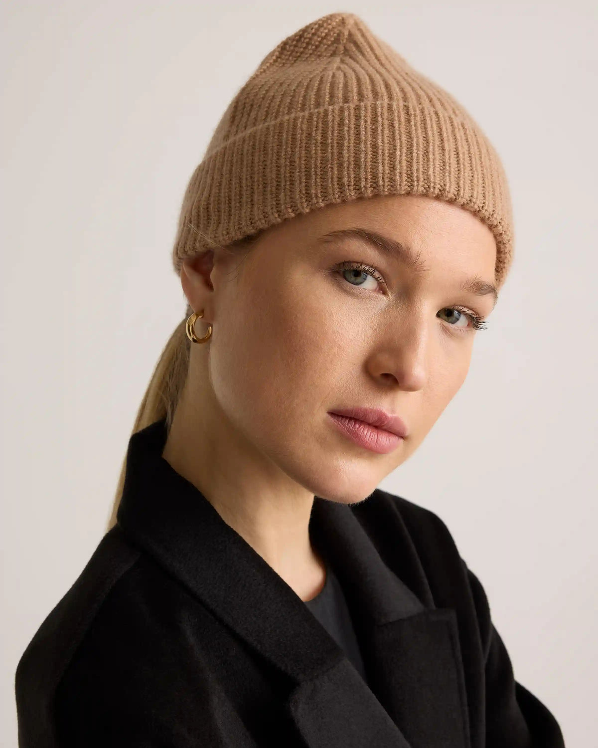 Mongolian Cashmere Ribbed Beanie
