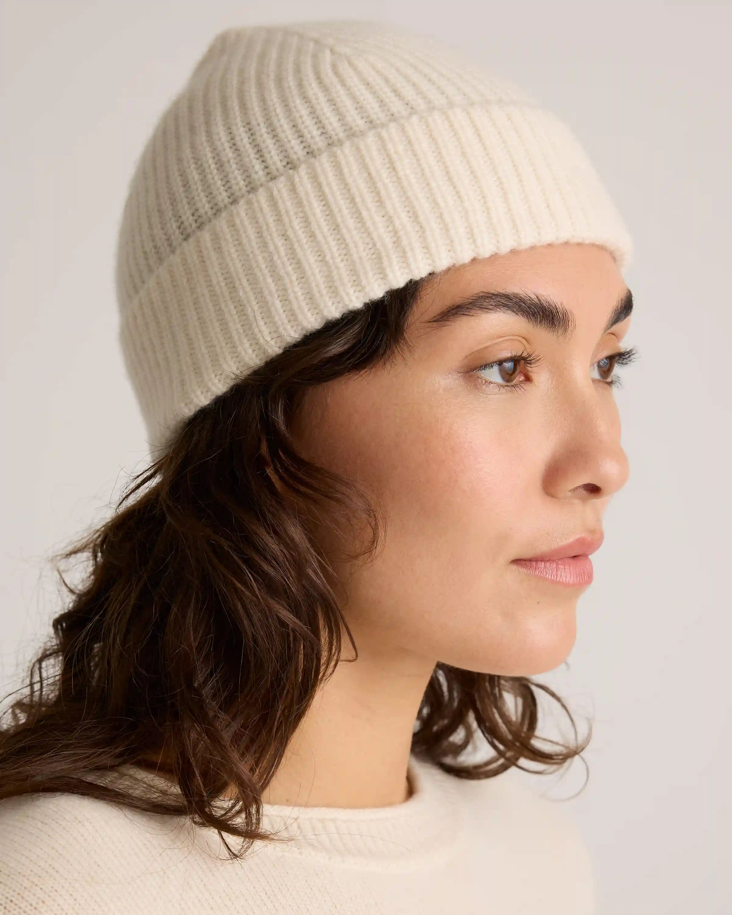 Mongolian Cashmere Ribbed Beanie