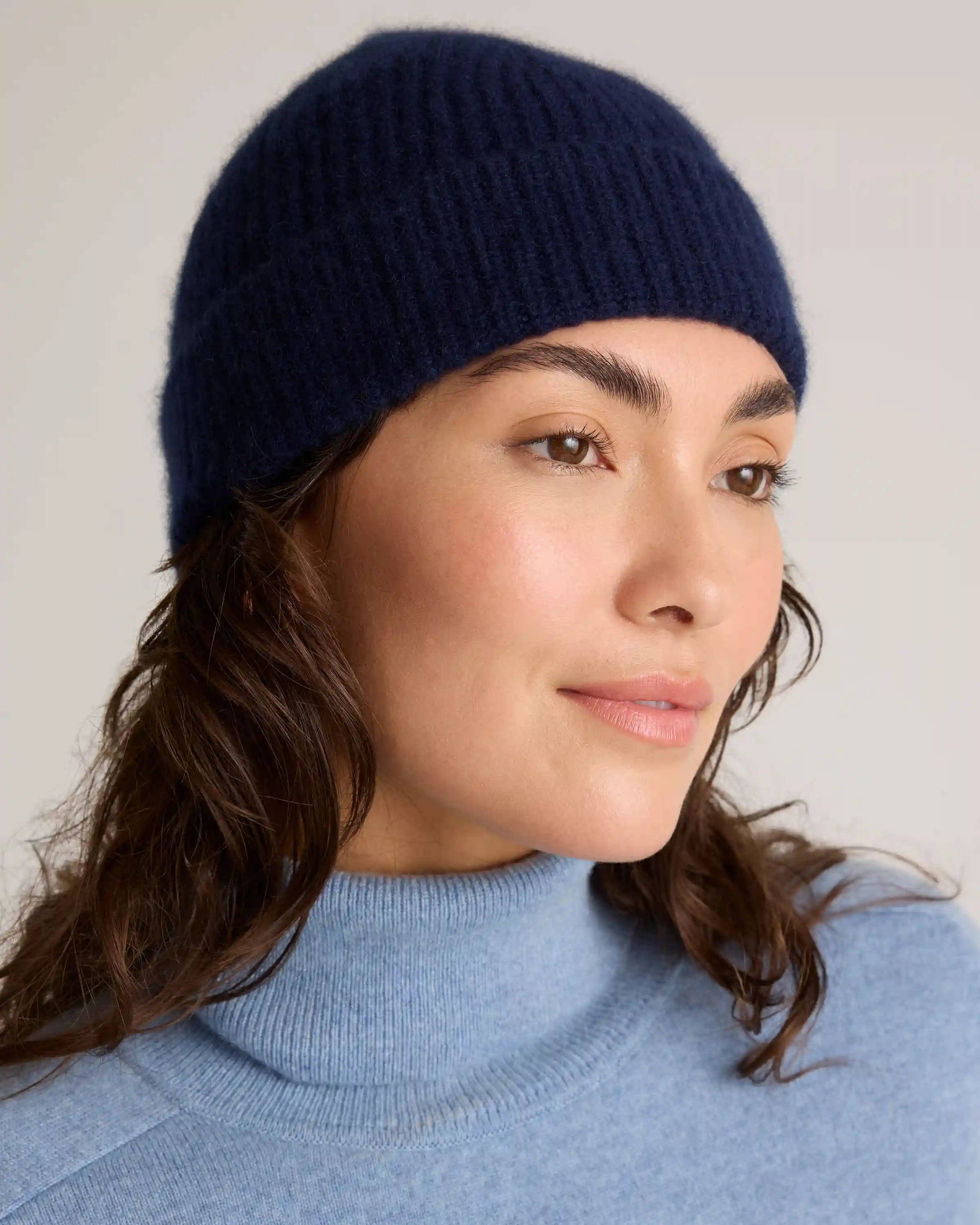 Mongolian Cashmere Ribbed Beanie