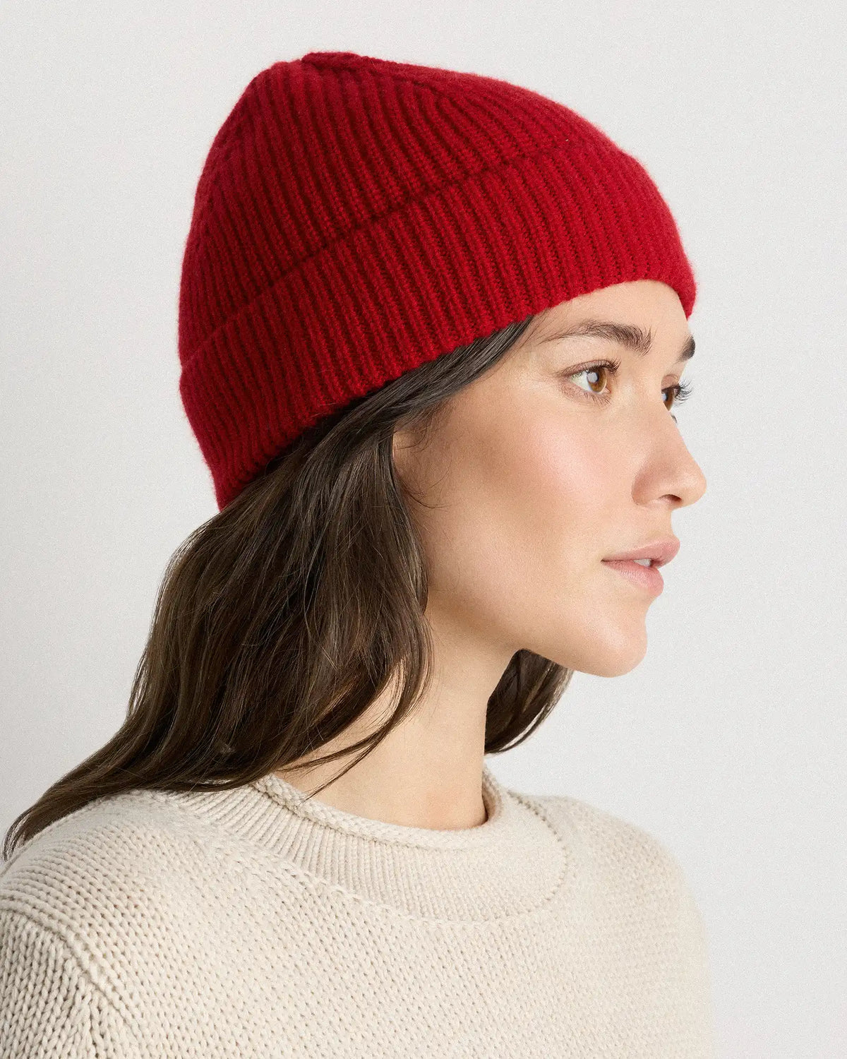Mongolian Cashmere Ribbed Beanie