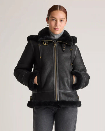 100% Shearling Cold Weather Bomber Jacket