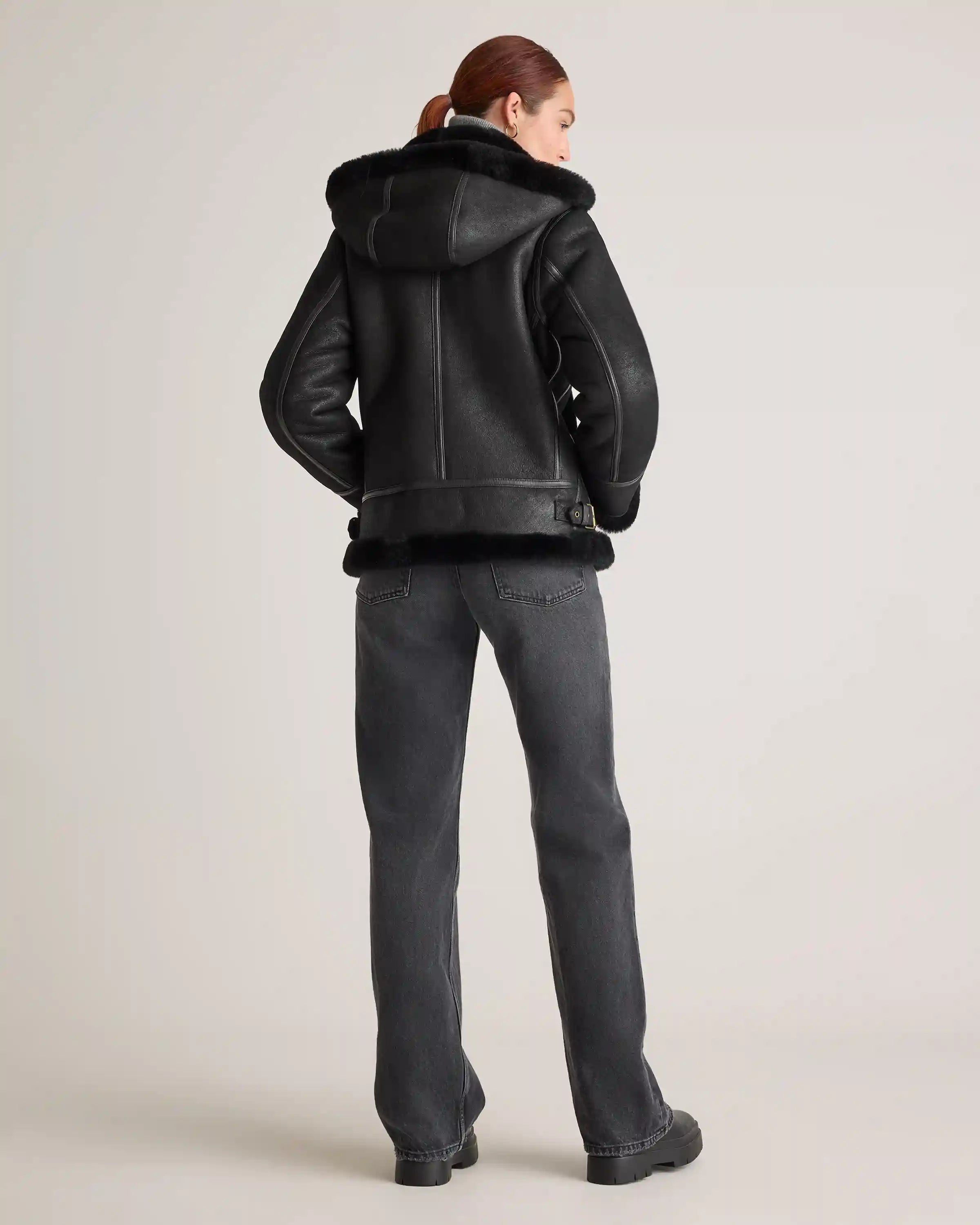 100% Shearling Cold Weather Bomber Jacket