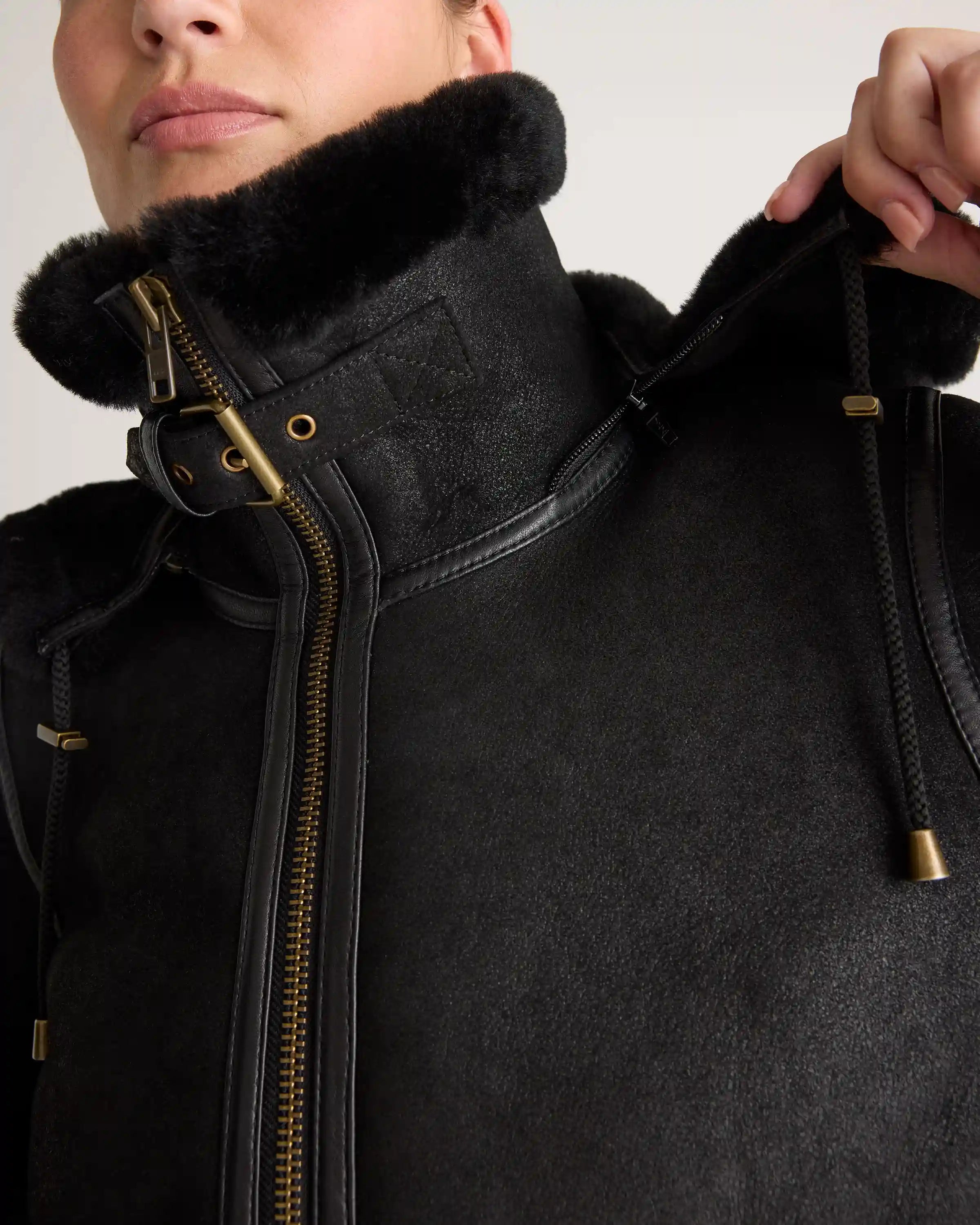 100% Shearling Cold Weather Bomber Jacket