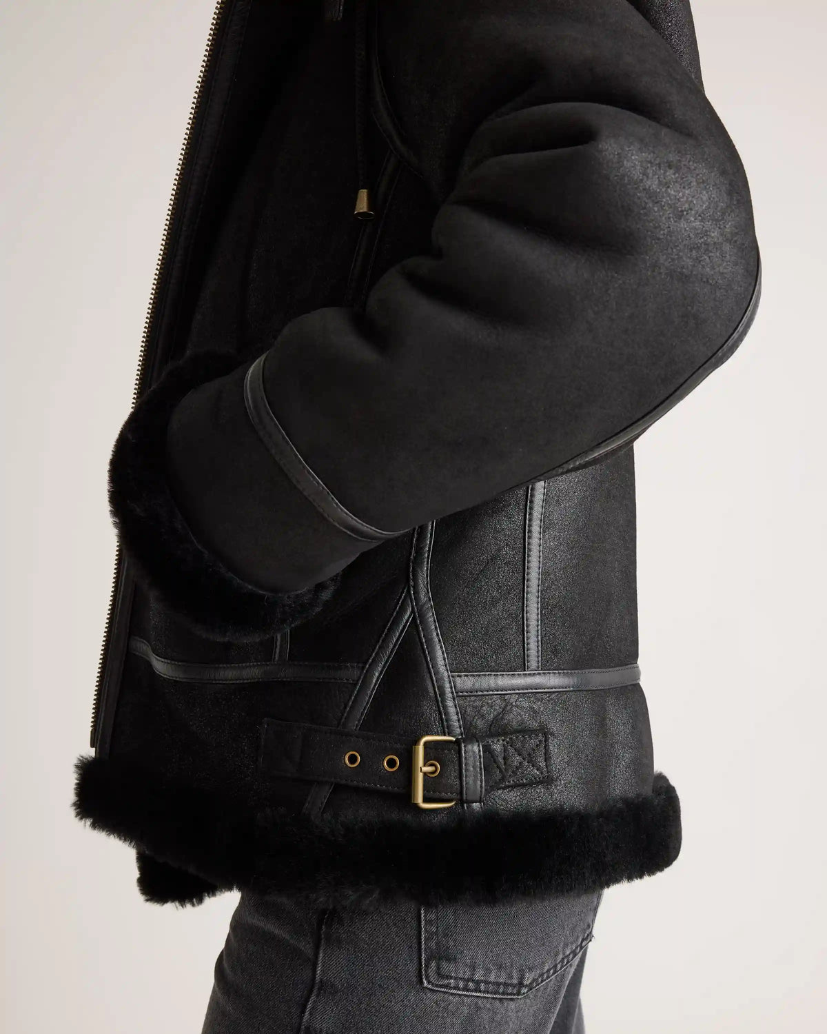 100% Shearling Cold Weather Bomber Jacket