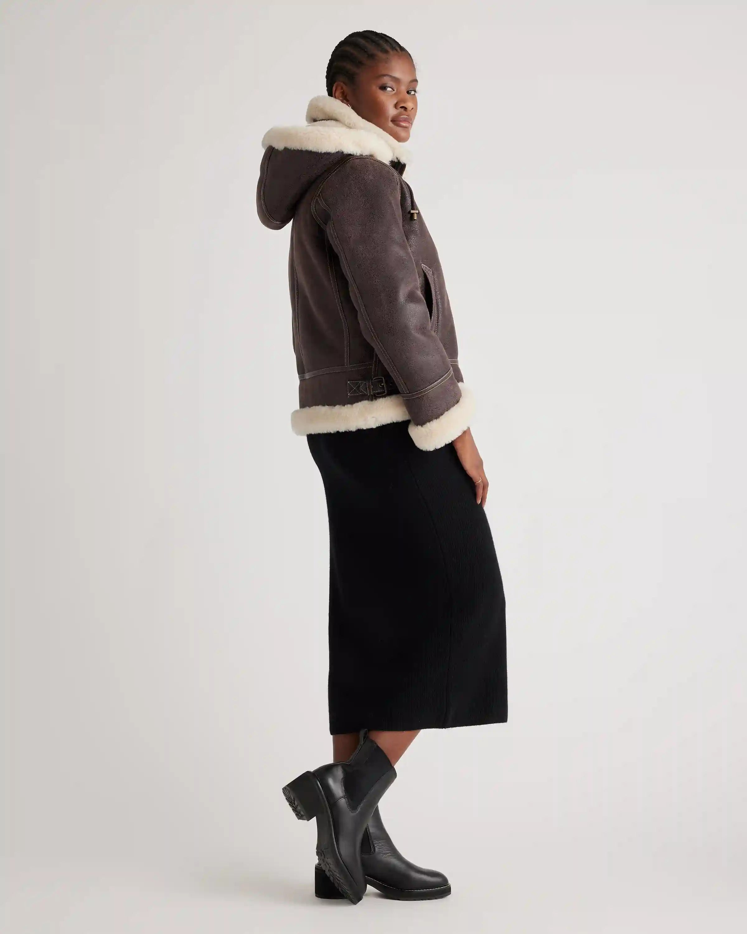 100% Shearling Cold Weather Bomber Jacket