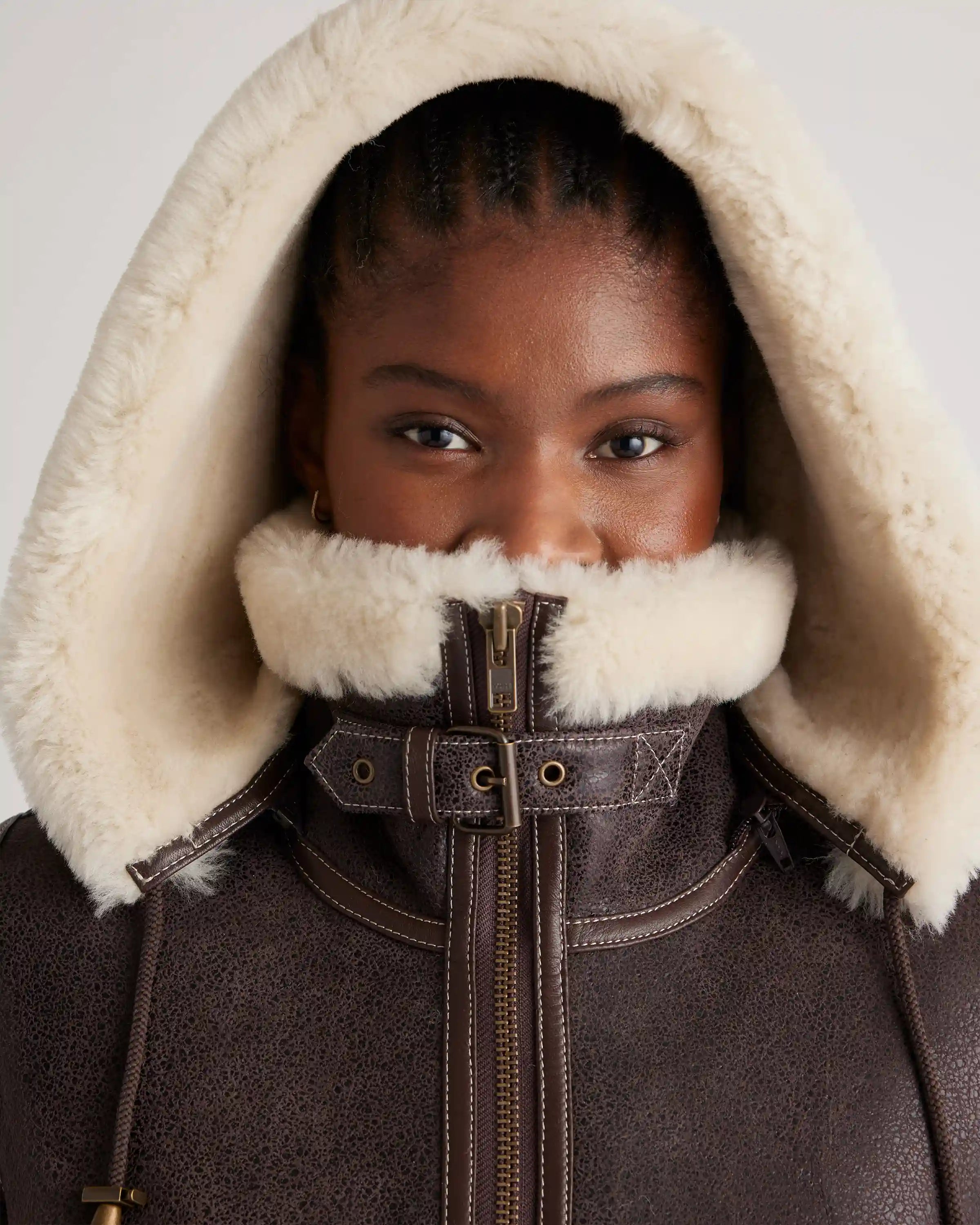 100% Shearling Cold Weather Bomber Jacket