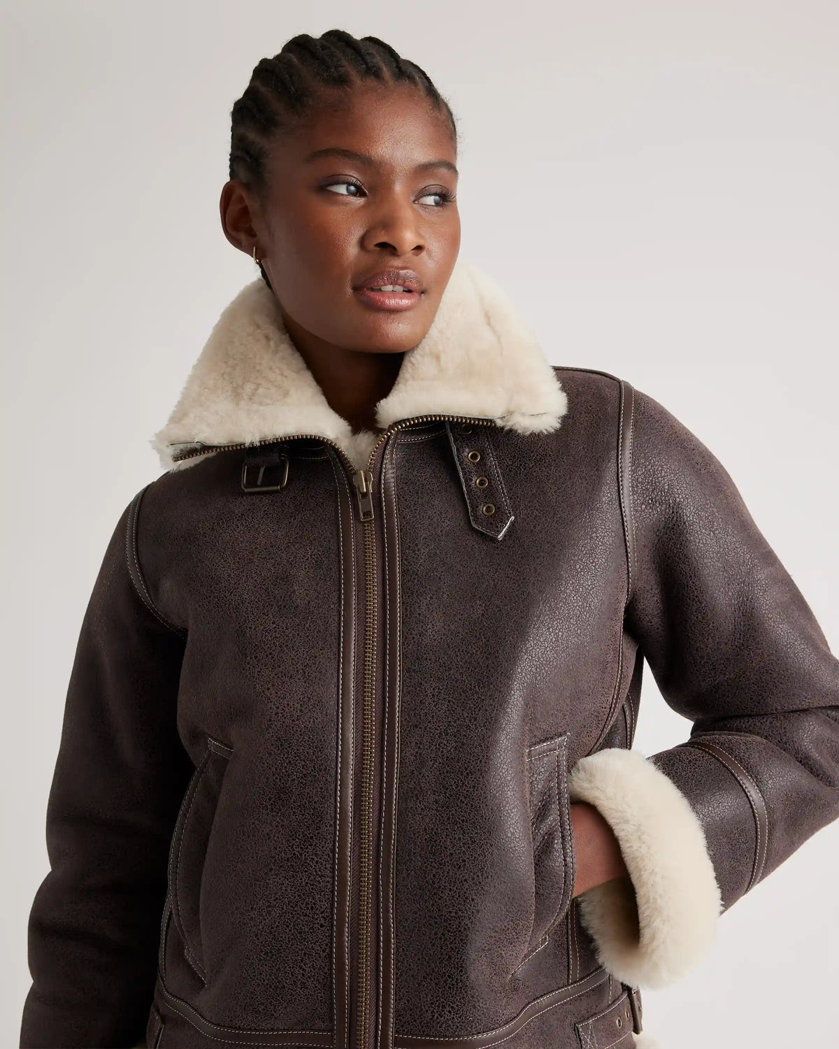 100% Shearling Cold Weather Bomber Jacket
