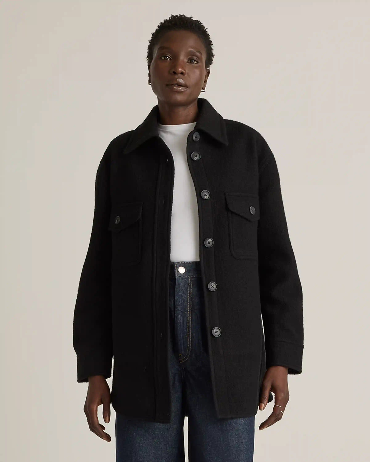 100% Merino Wool Shirt Jacket