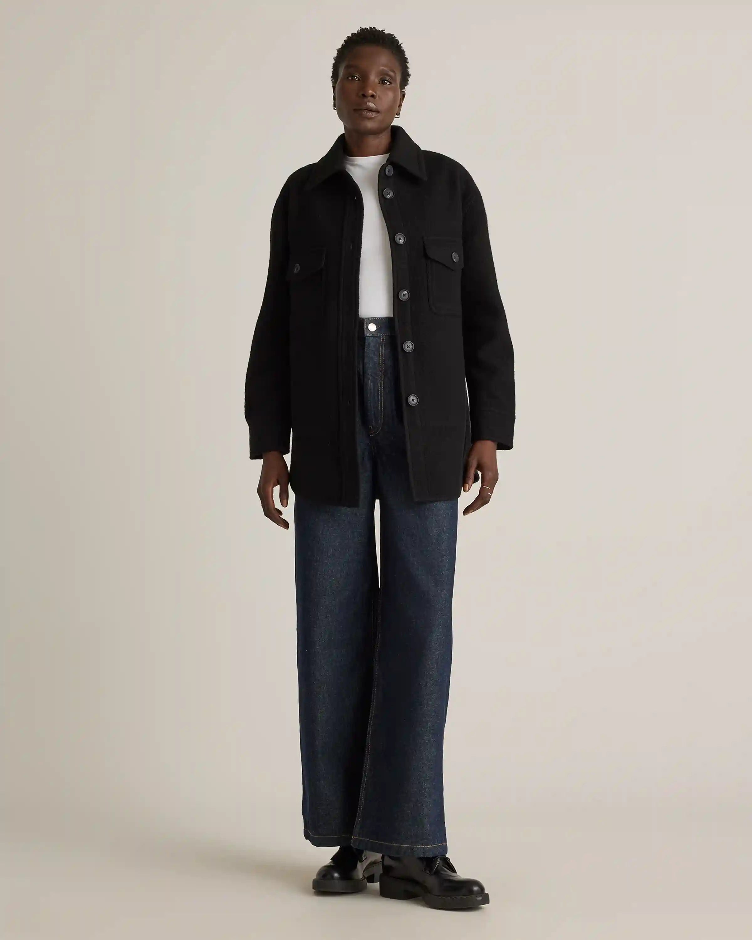 100% Merino Wool Shirt Jacket