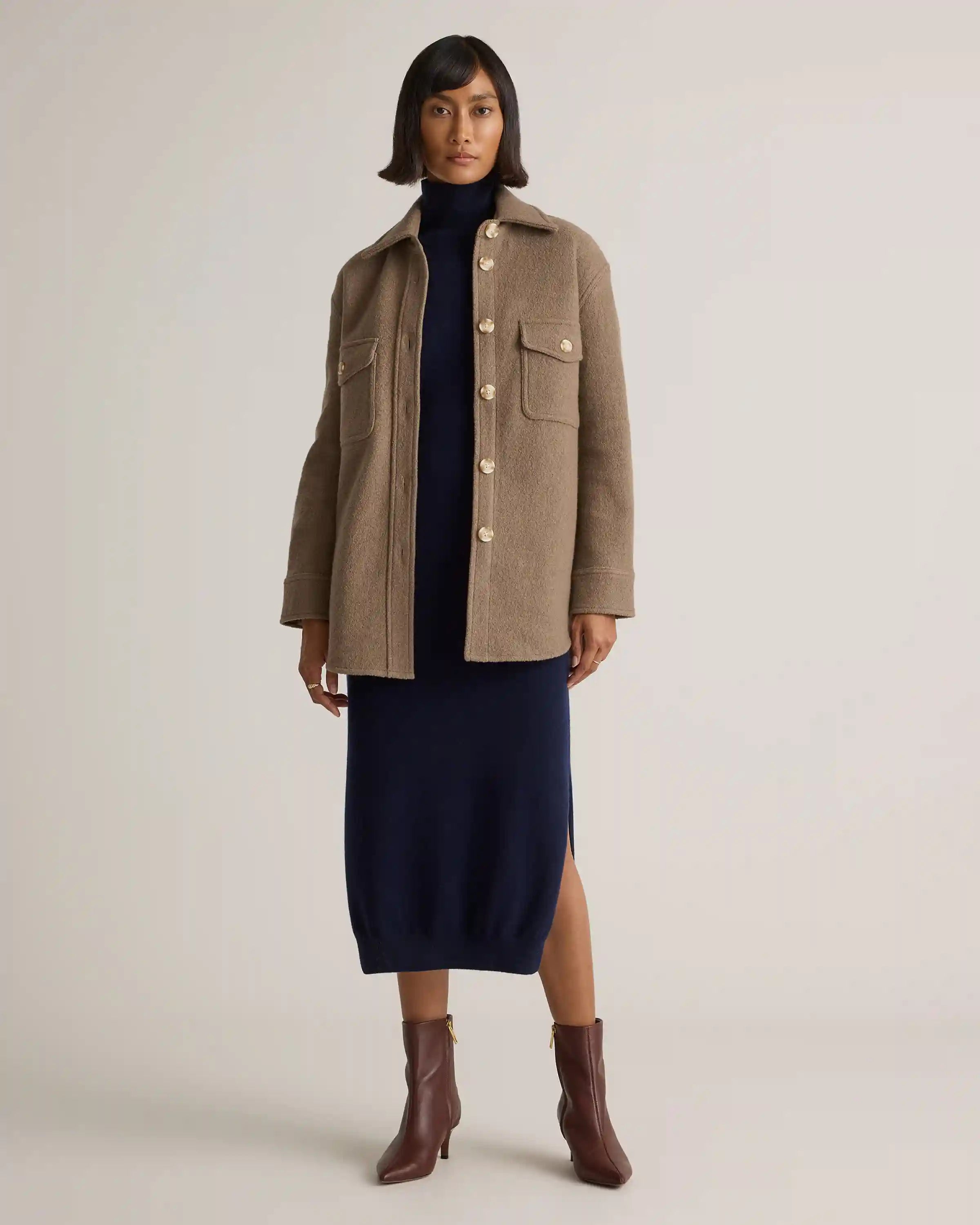 100% Merino Wool Shirt Jacket