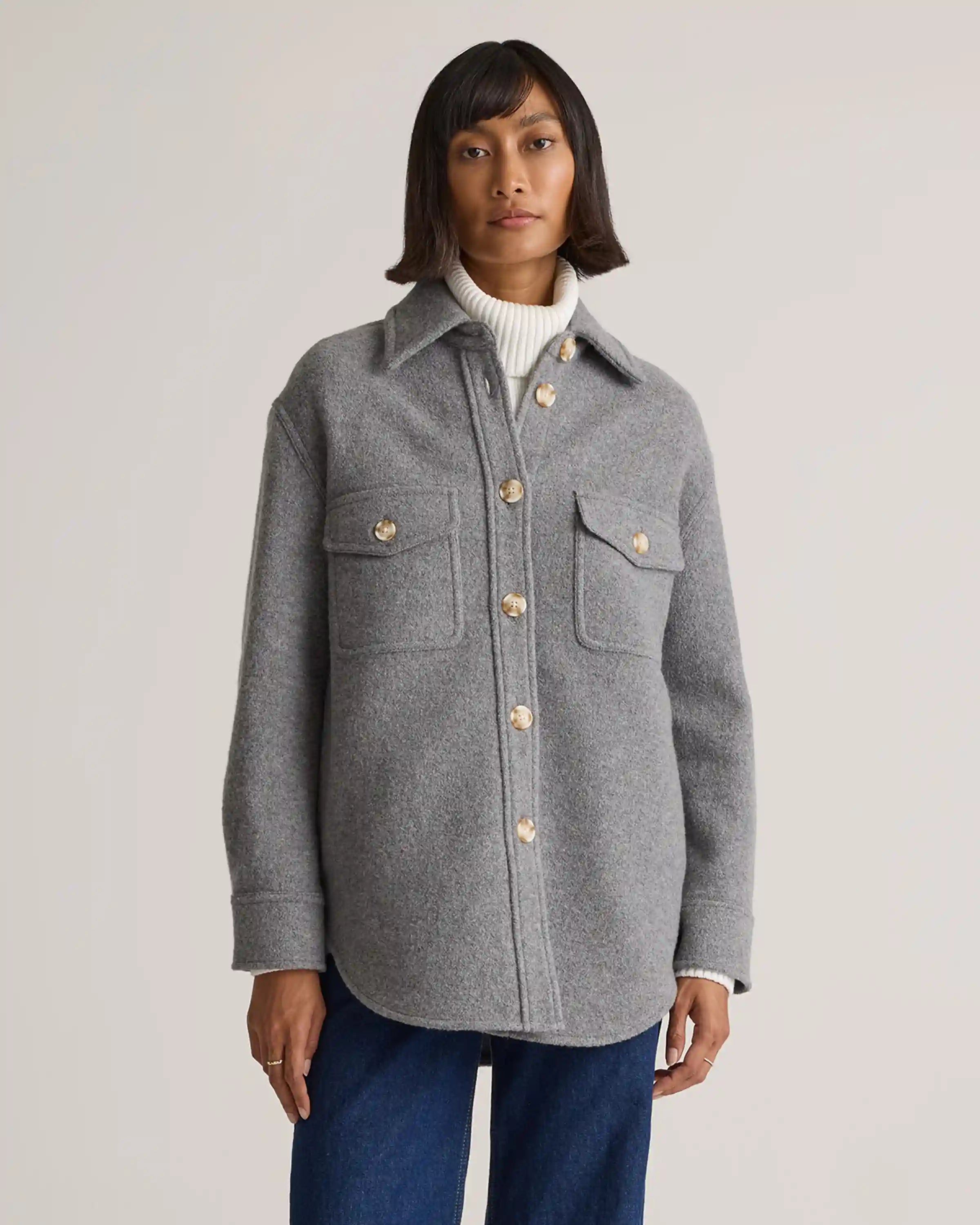 100% Merino Wool Shirt Jacket