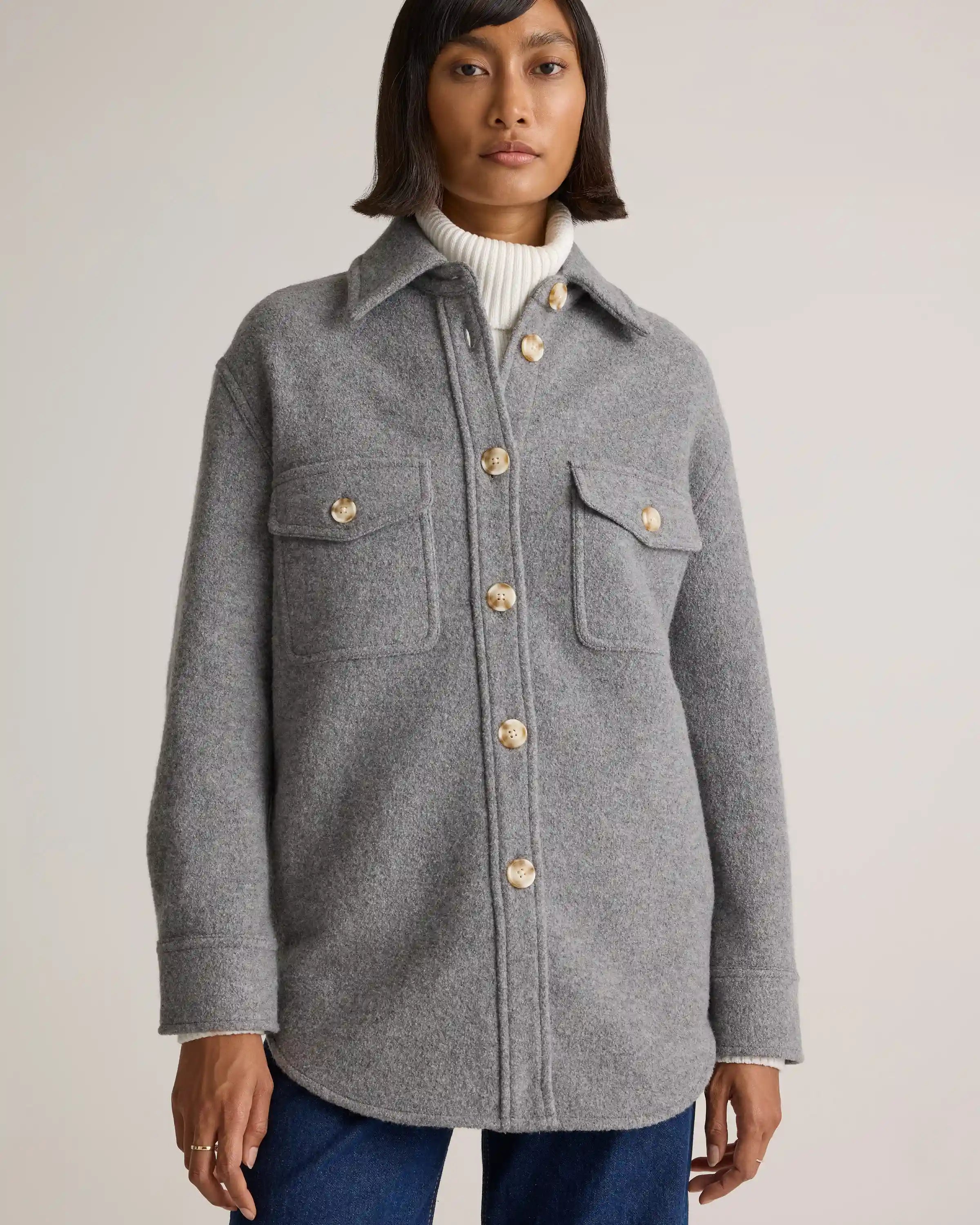 100% Merino Wool Shirt Jacket