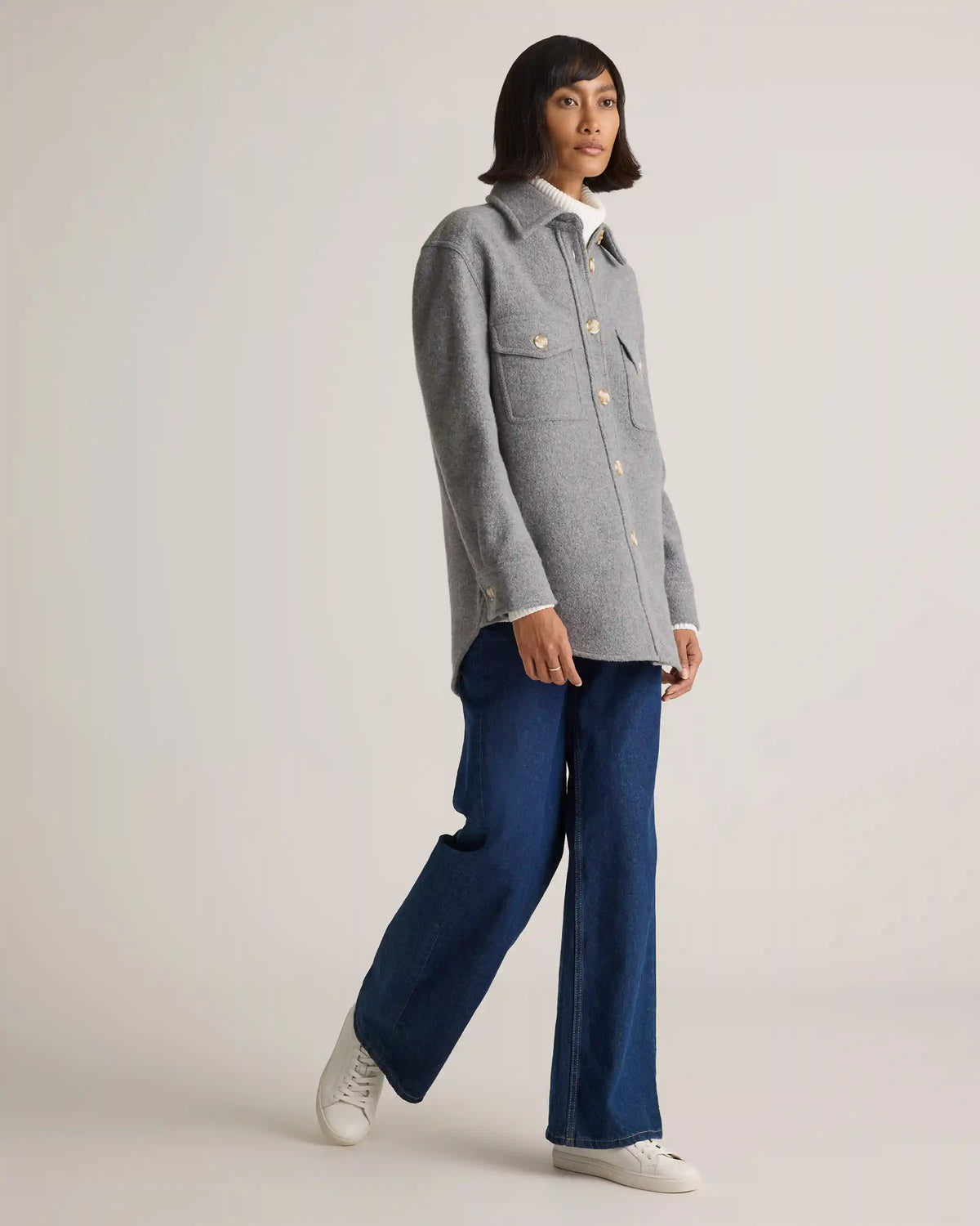 100% Merino Wool Shirt Jacket