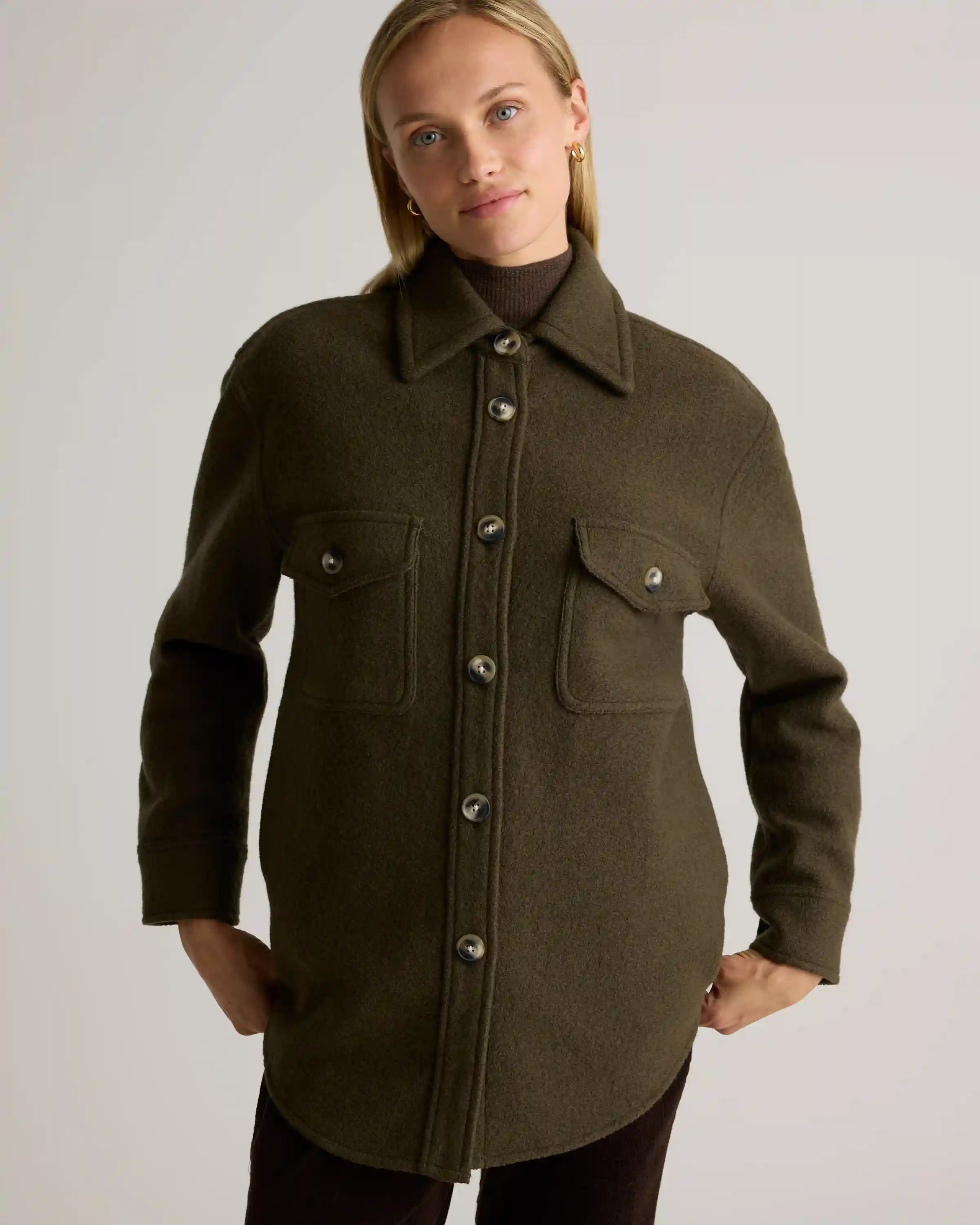 100% Merino Wool Shirt Jacket
