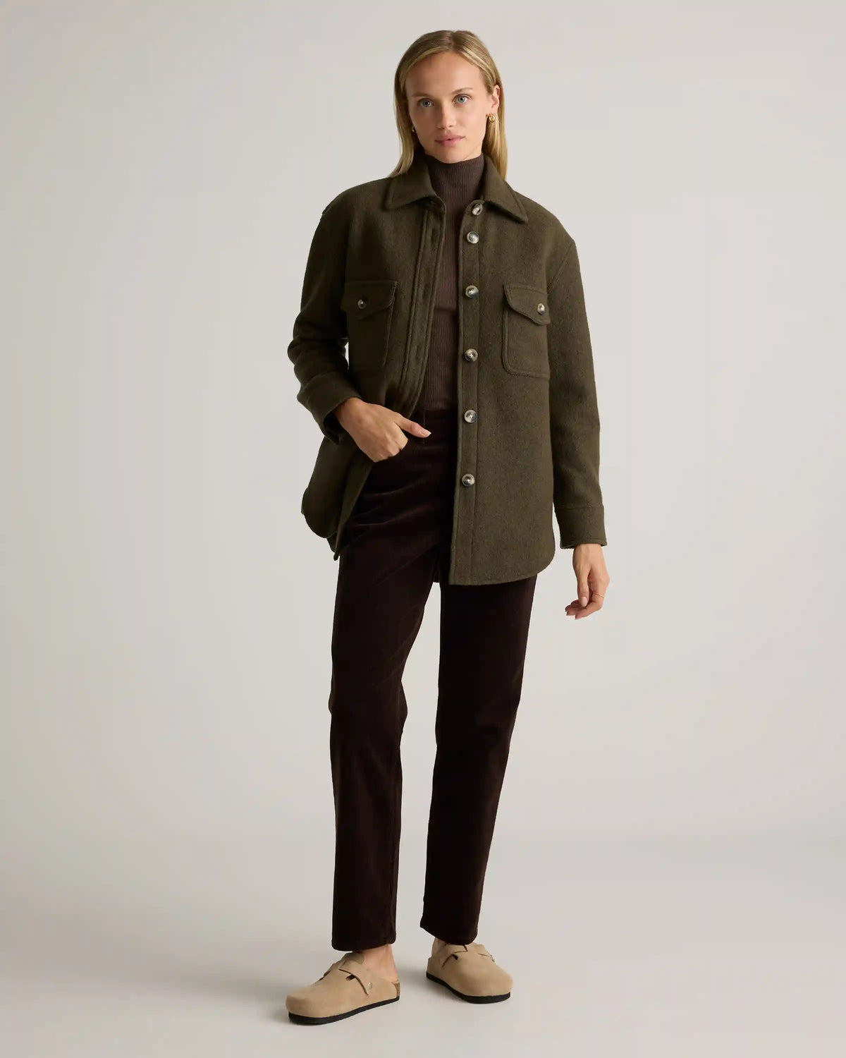 100% Merino Wool Shirt Jacket